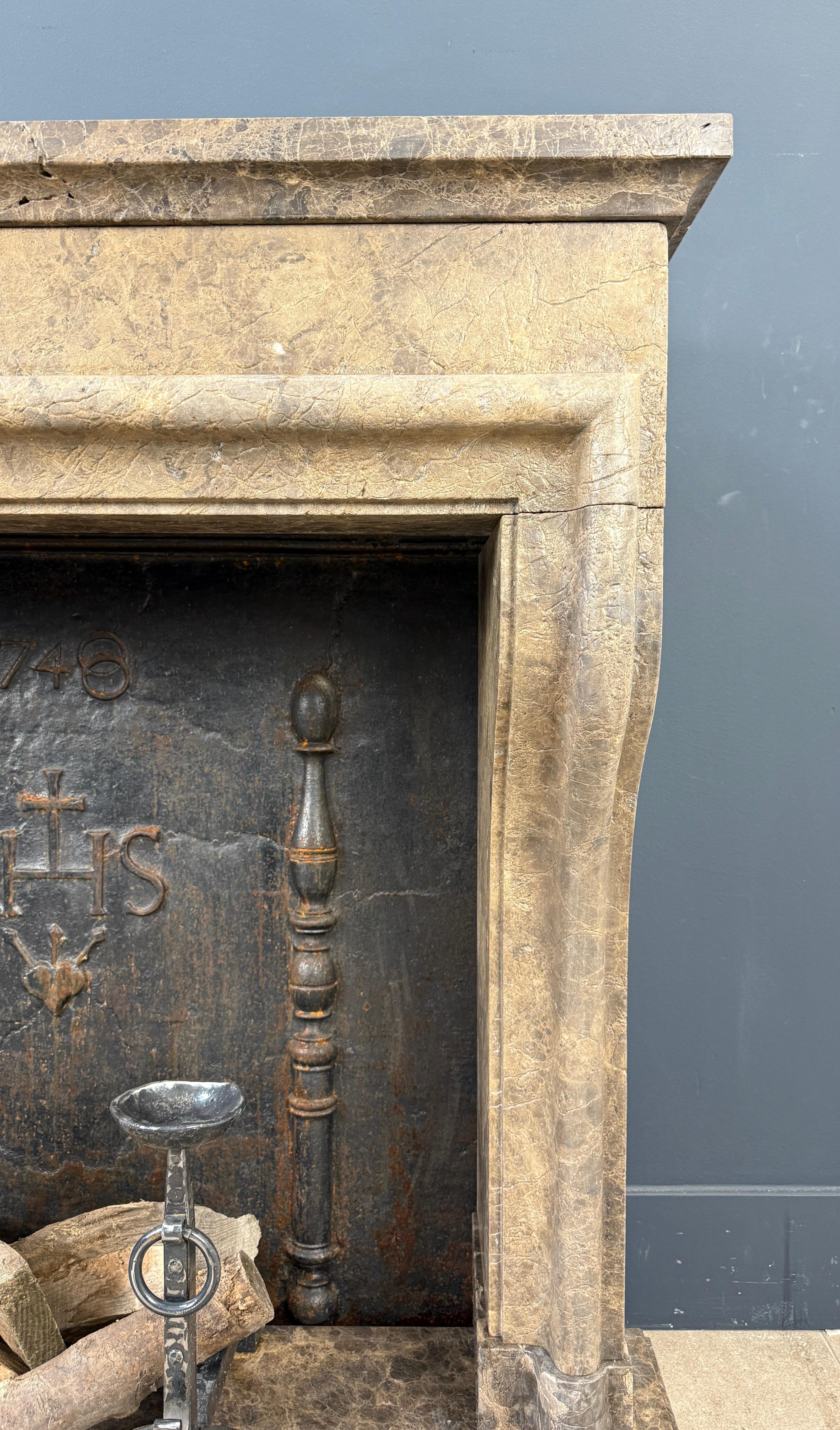 Rustic Fireplace Castle Style Leather-Look Natural Stone For Sale 9