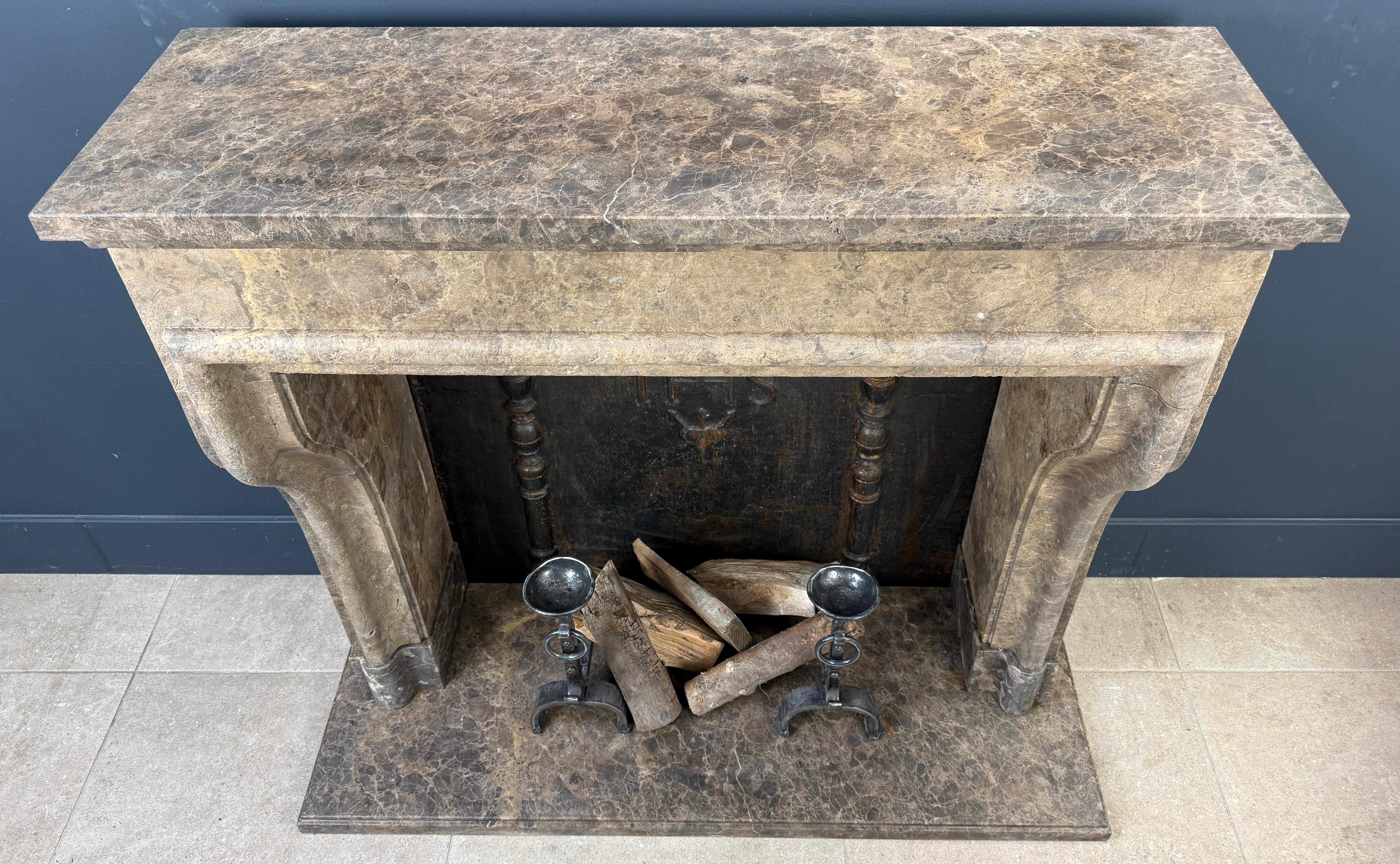 Rustic Fireplace Castle Style Leather-Look Natural Stone For Sale 1