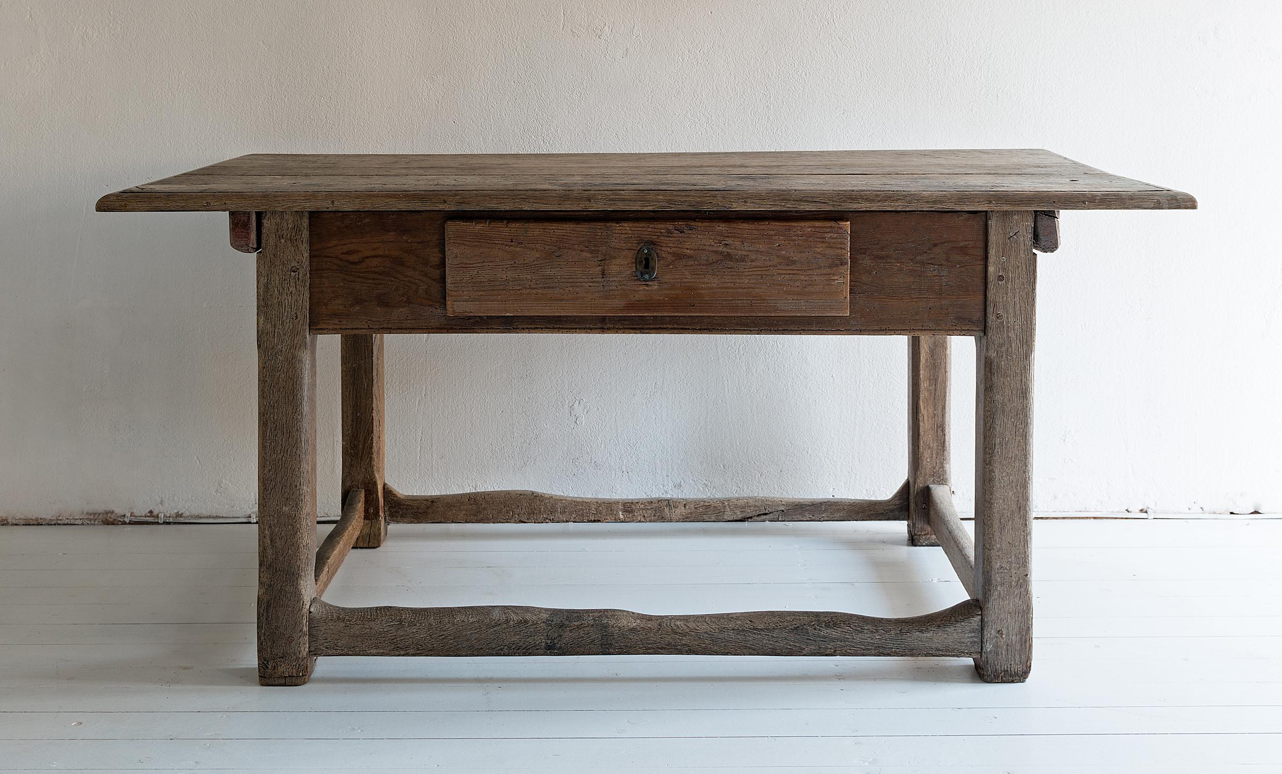 18th Century and Earlier Rustic Flemish 17th Century Table