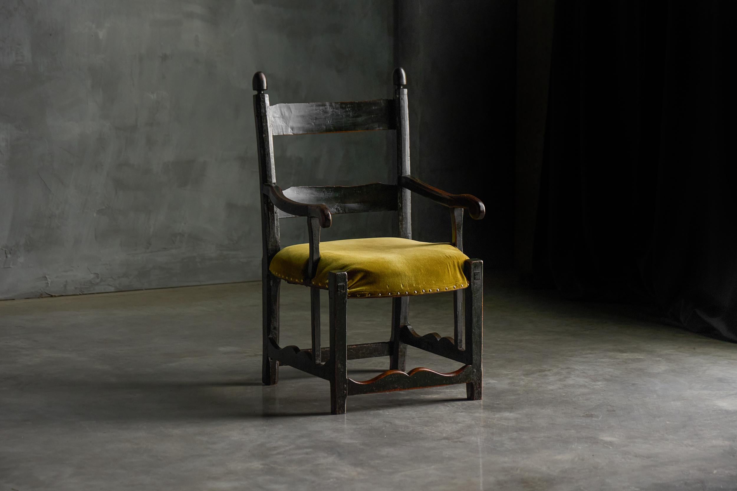 Français Fauteuil rustique d'art populaire, France, XIXe siècle en vente