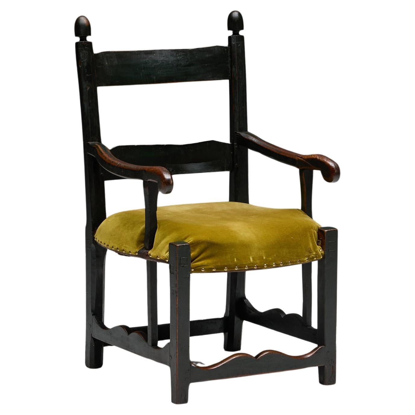Fauteuil rustique d
art populaire, France, XIXe siècle