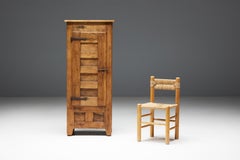 Rustic Single Door Folk Art Cabinet, France, Late 18th Century