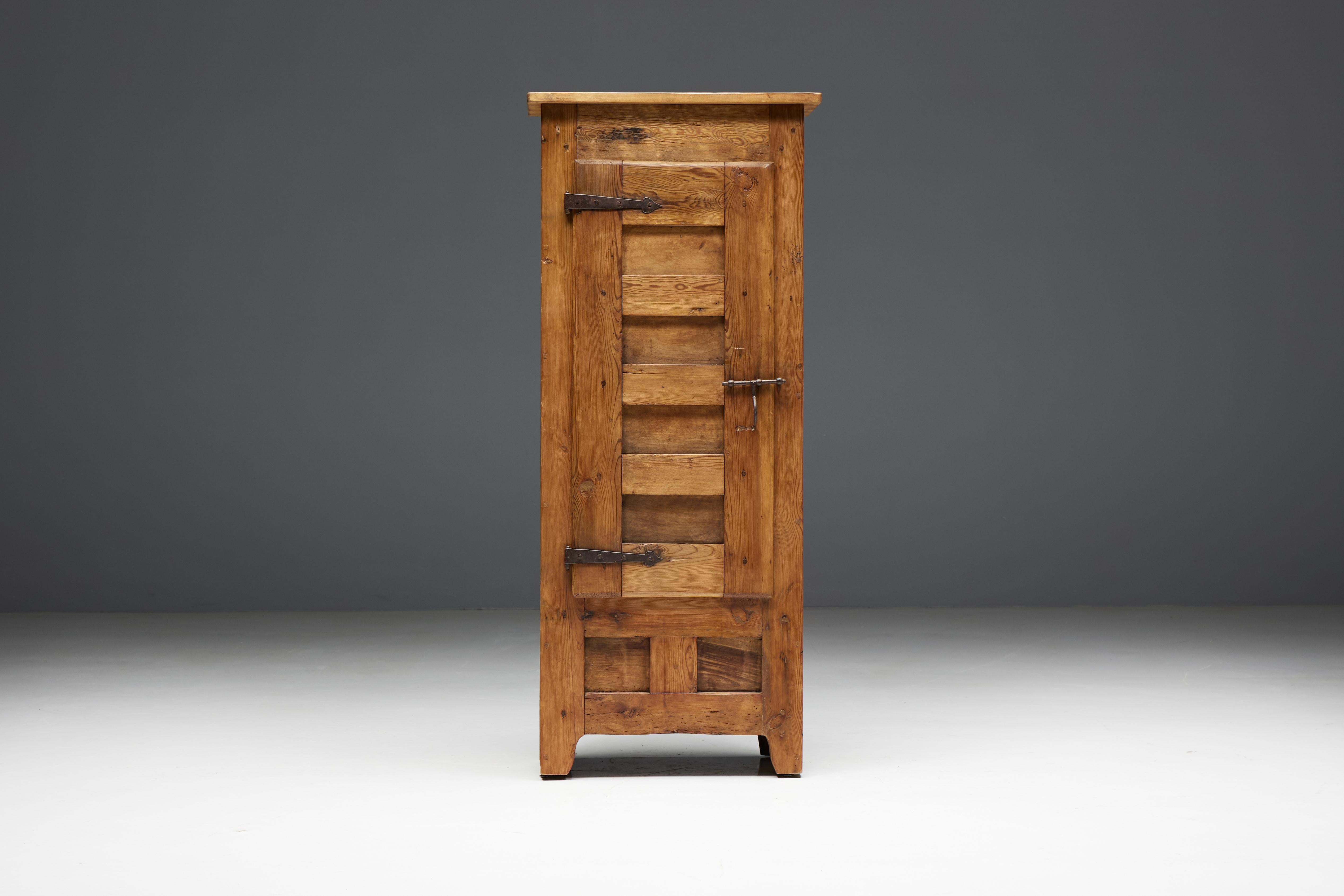French Rustic Folk Art Cabinet, France, 18th Century For Sale