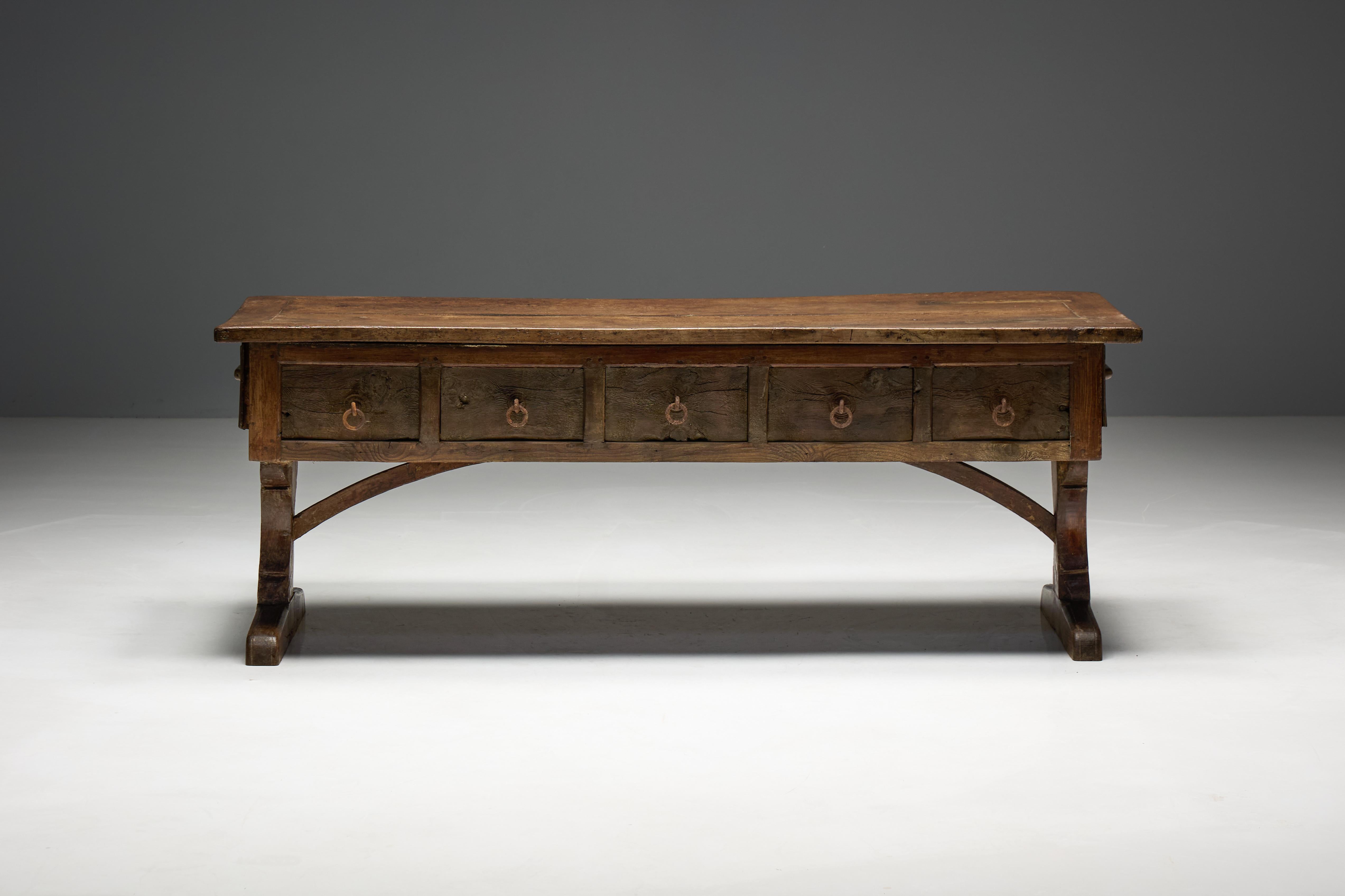 Rustic Folk Art Console Table, France, 18th Century 7