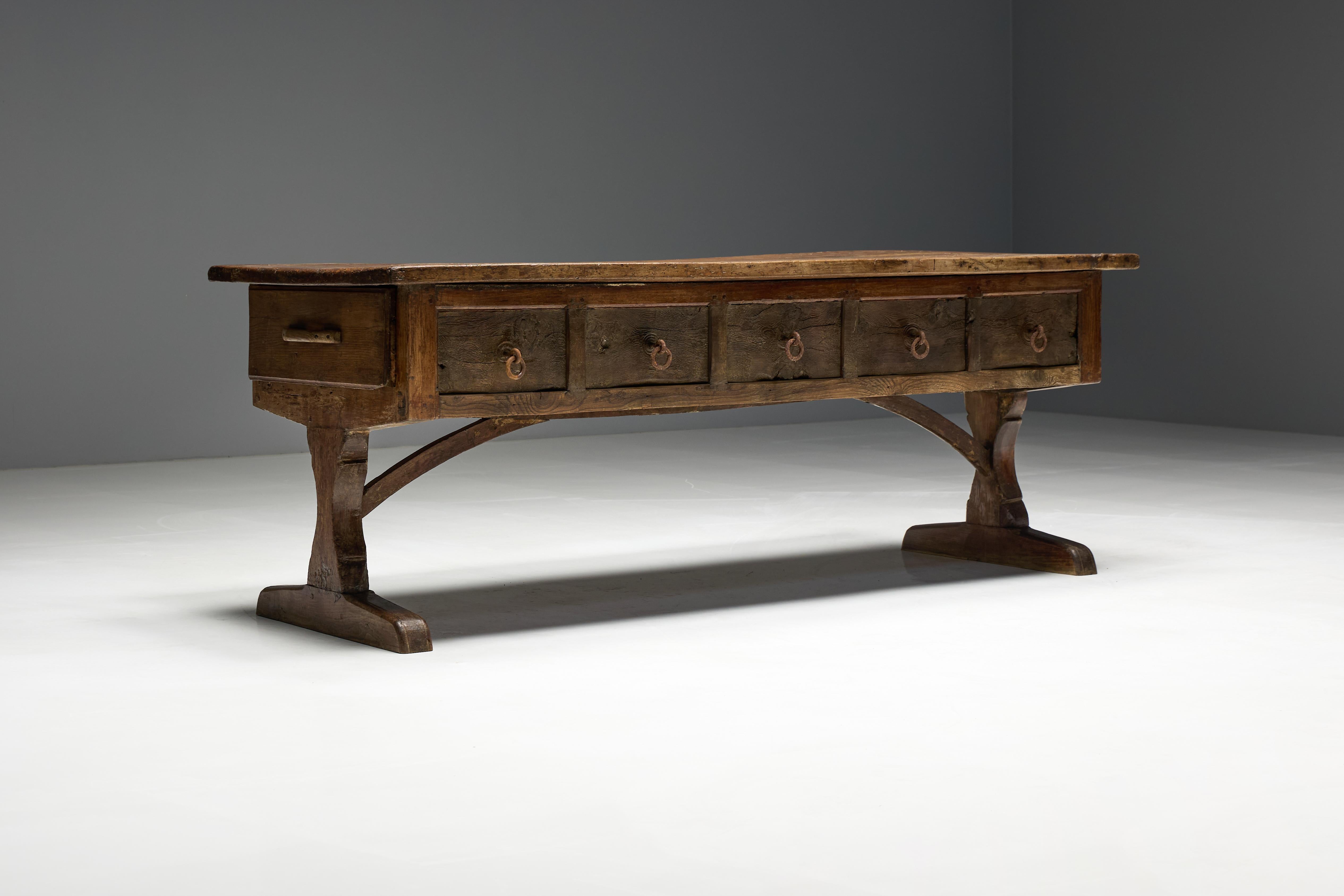 Rustic Folk Art Console Table, France, 18th Century 9