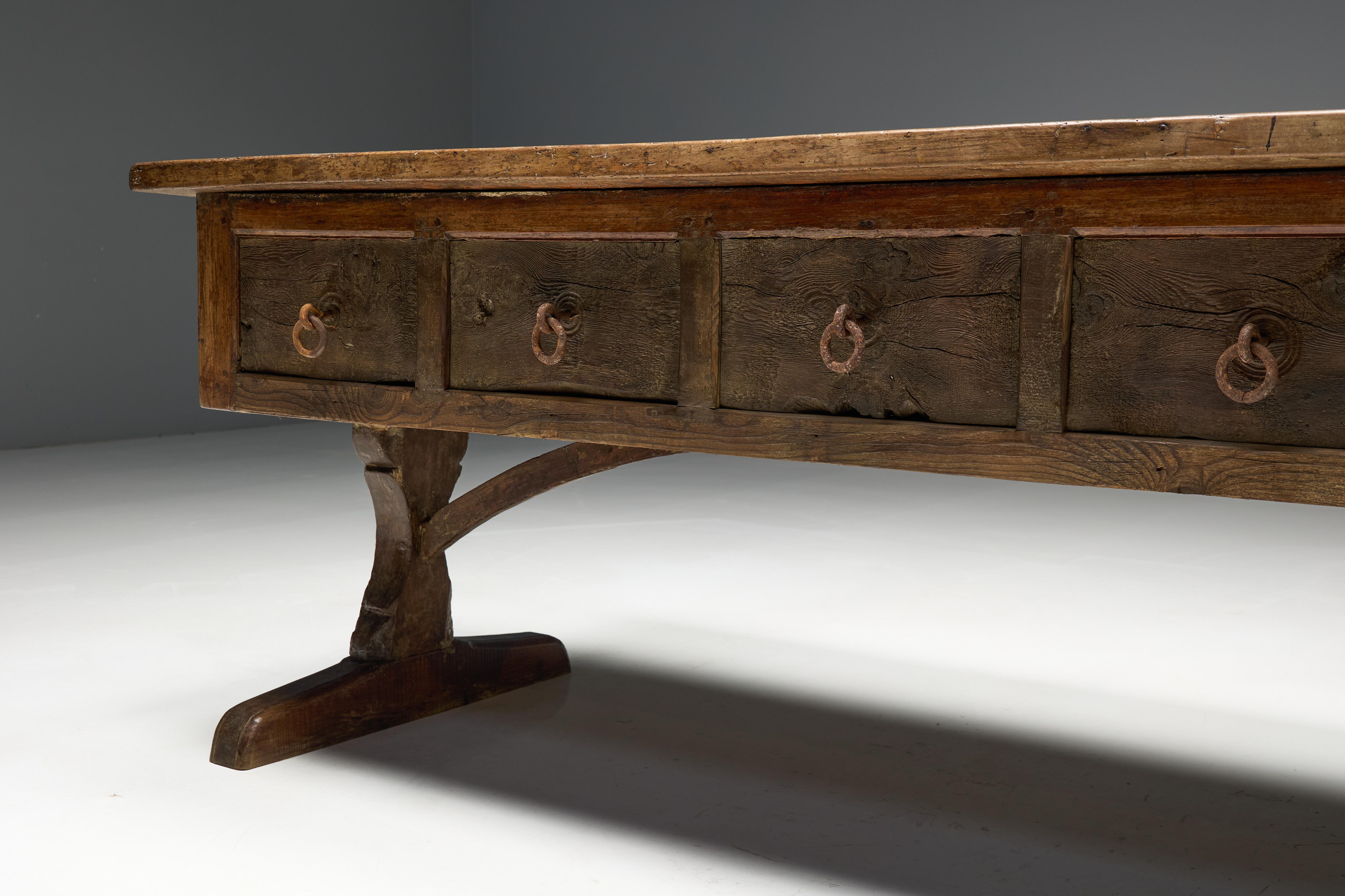 Rustic Folk Art Console Table, France, 18th Century 12