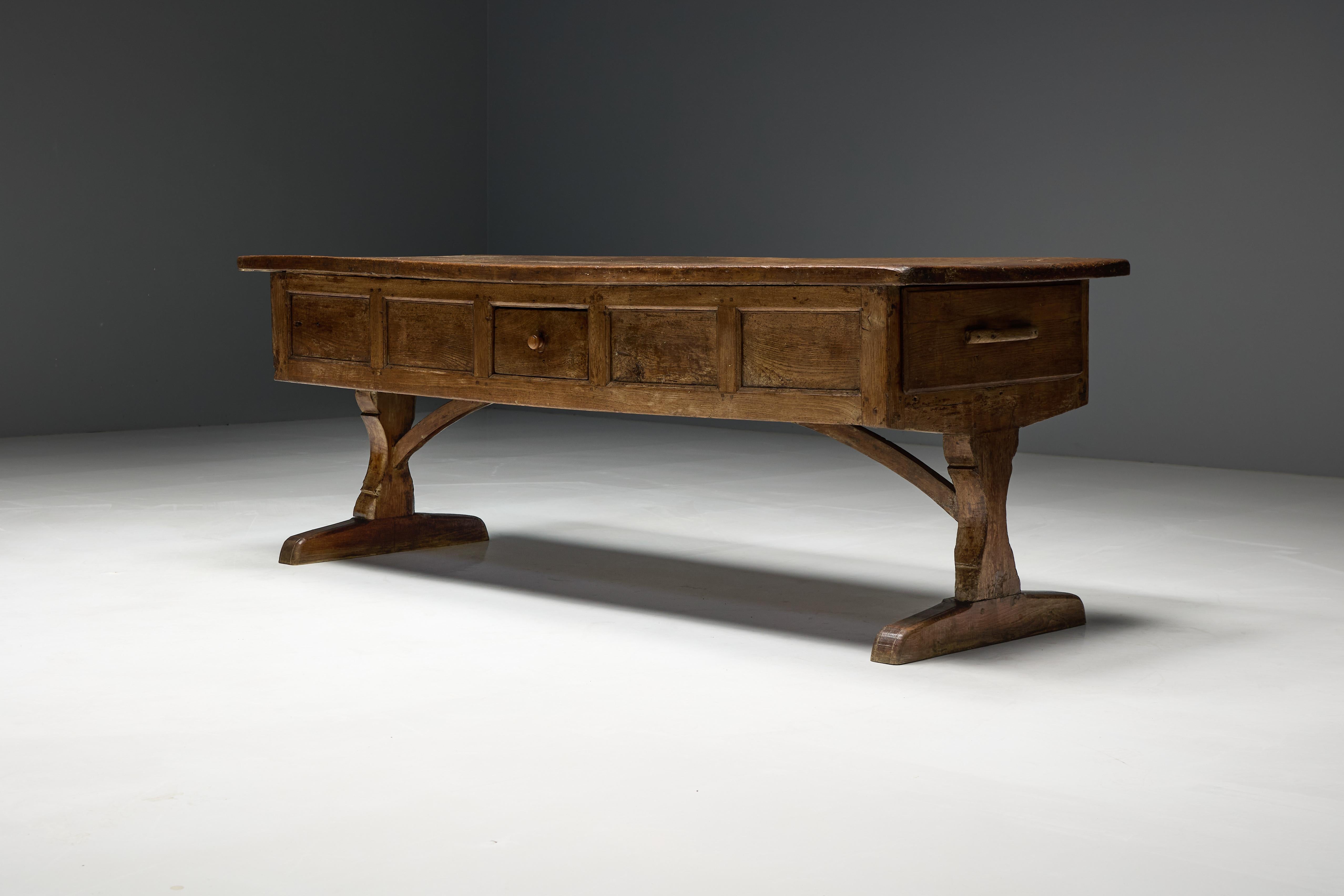 Rustic Folk Art Console Table, France, 18th Century 1