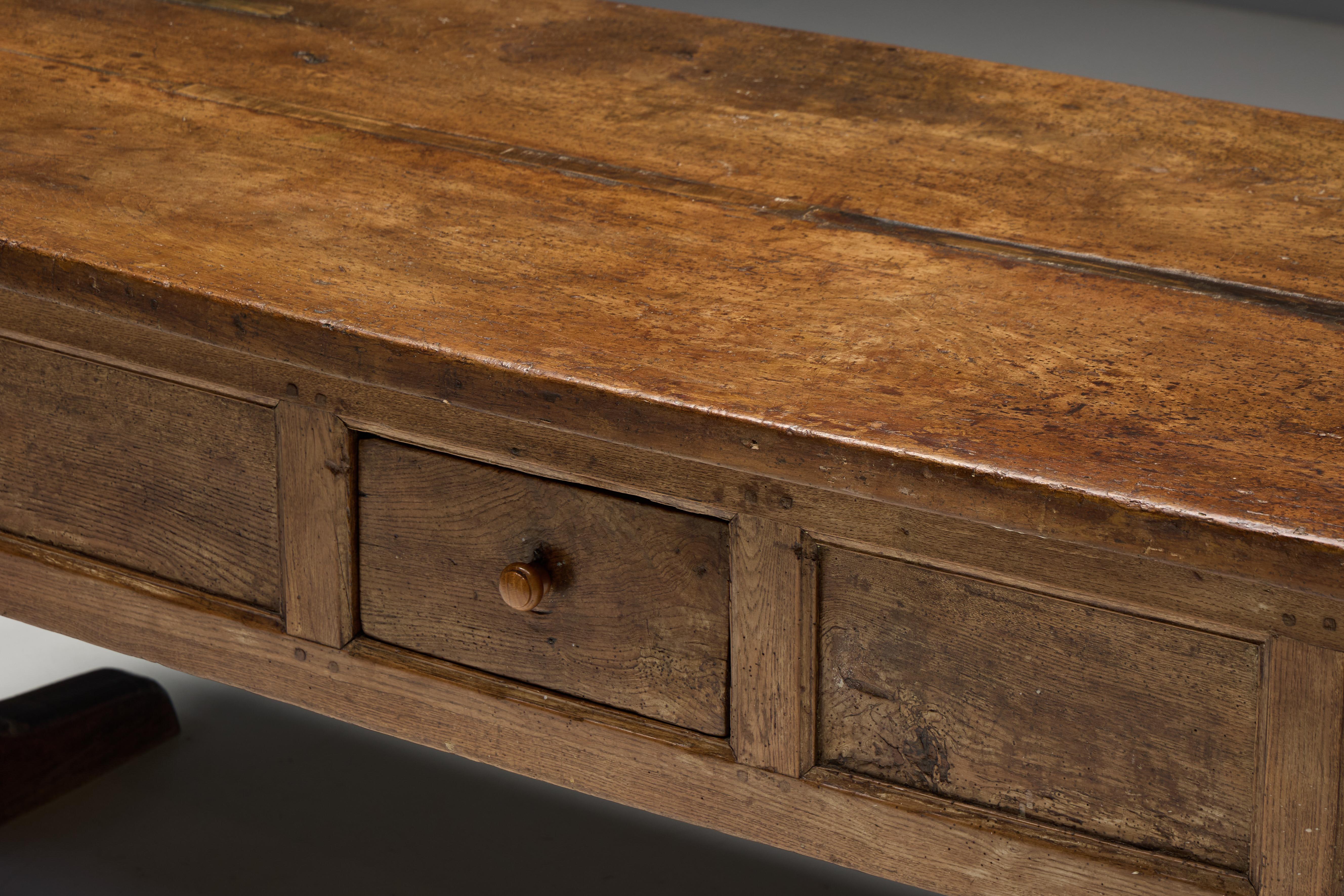 Rustic Folk Art Console Table, France, 18th Century 2