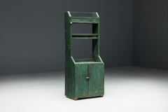 19th Century Rustic French Wood Cupboard with Green Finish