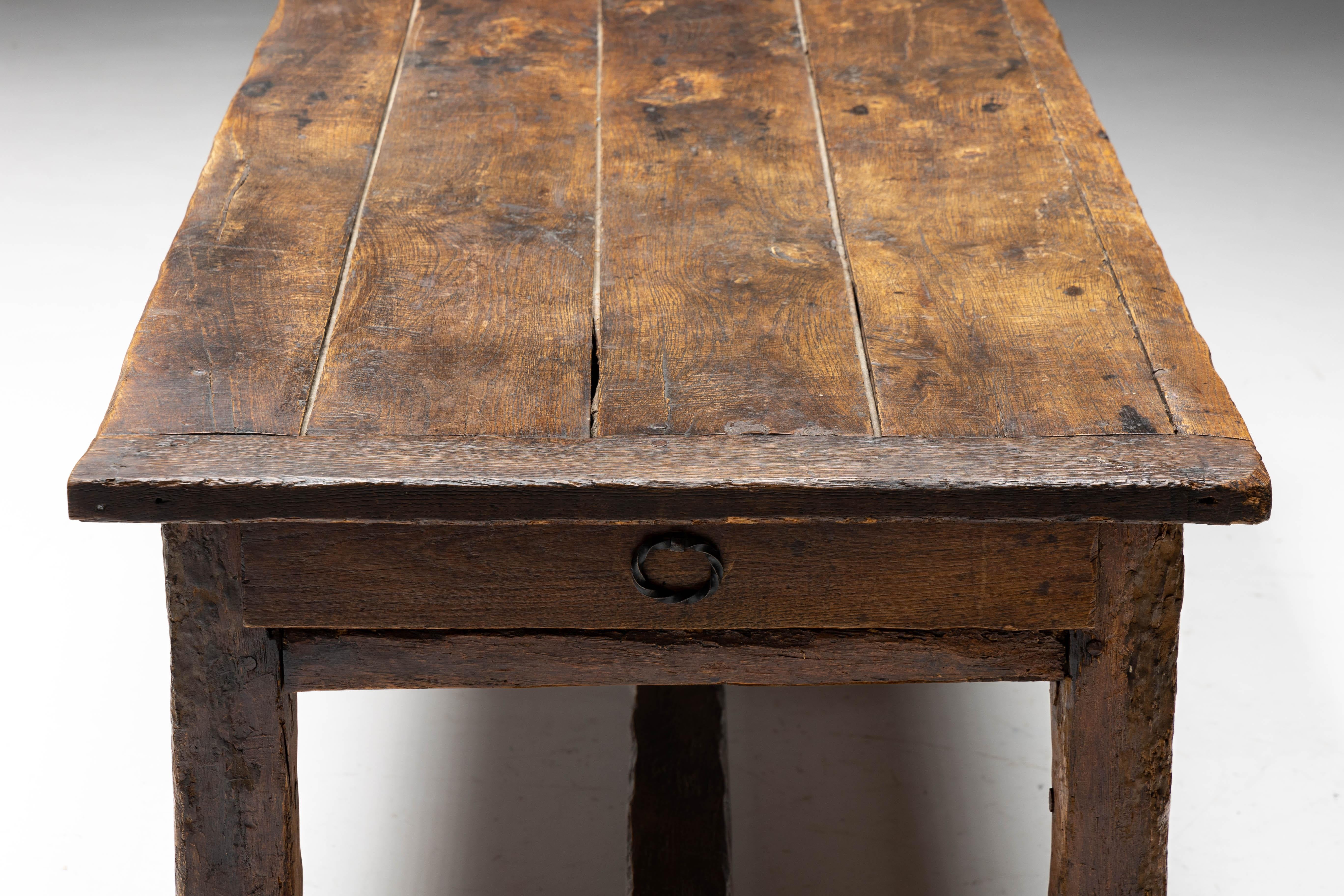 Rustic Folk Art Dining Table, France, 19th Century For Sale 2