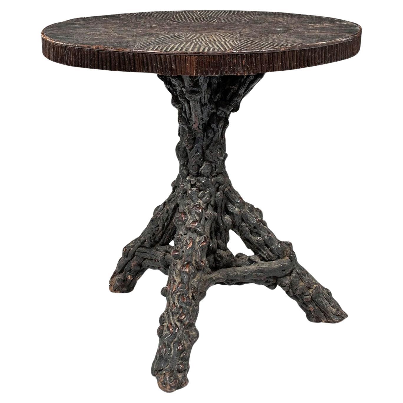 Rustic Folk Art Guerdon Table For Sale