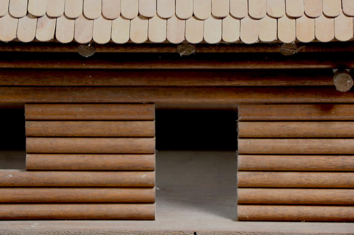 Rustic Folk Art Model Log Cabin 5