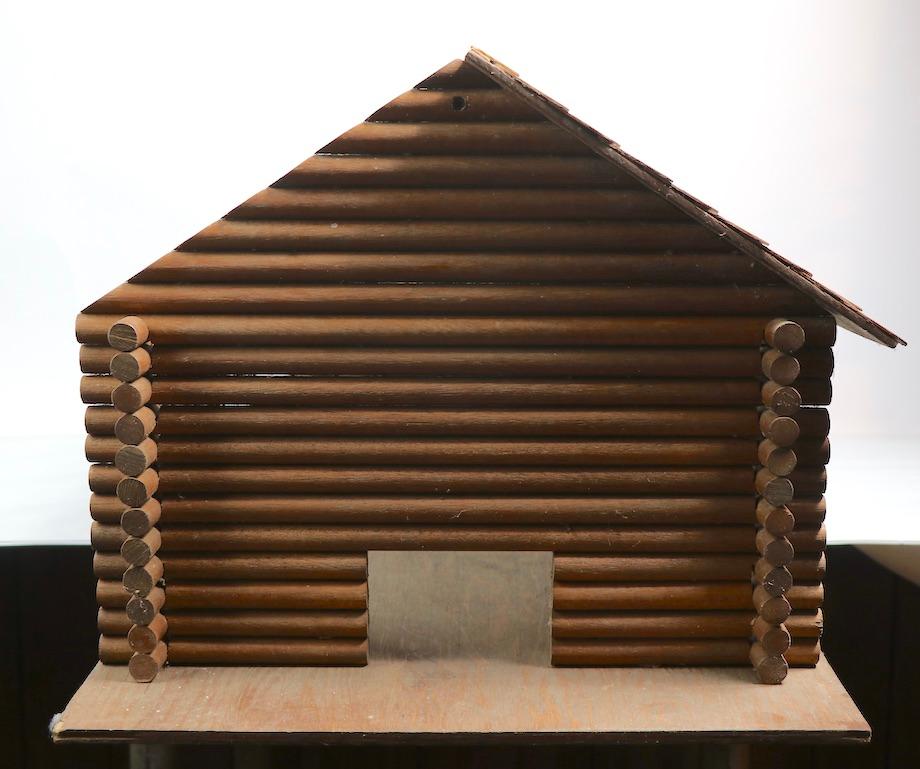 Rustic Folk Art Model Log Cabin 1