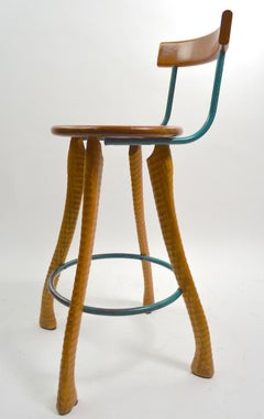 Rustic Folk Art Stool by Brad Smith