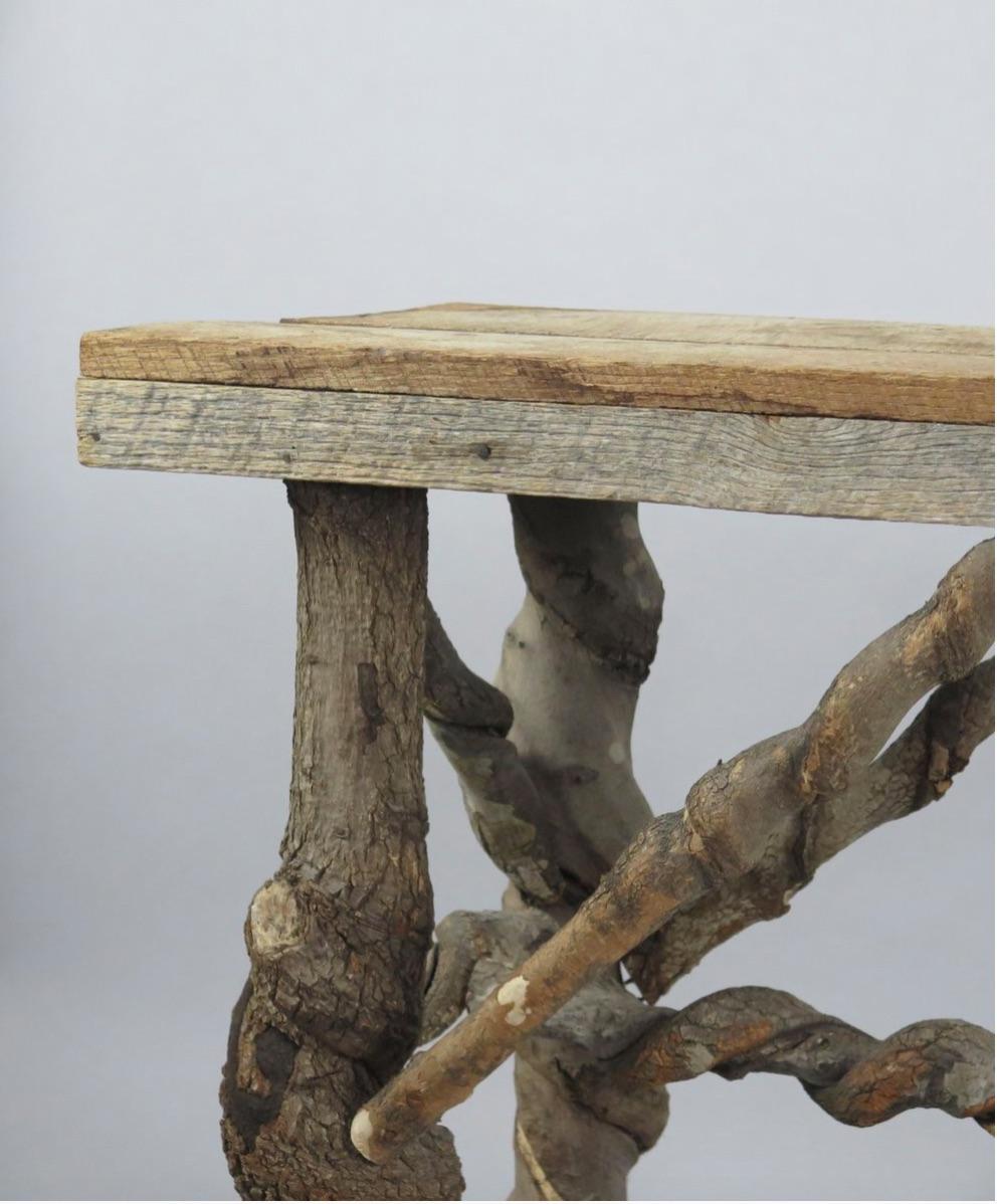 Rustic Folk-Art Tree Branch Console Table. American, circa 1960.

Beautifully patinated and full of character.