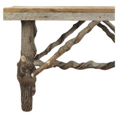 Console Rustic Folk-Art Tree Branch, USA