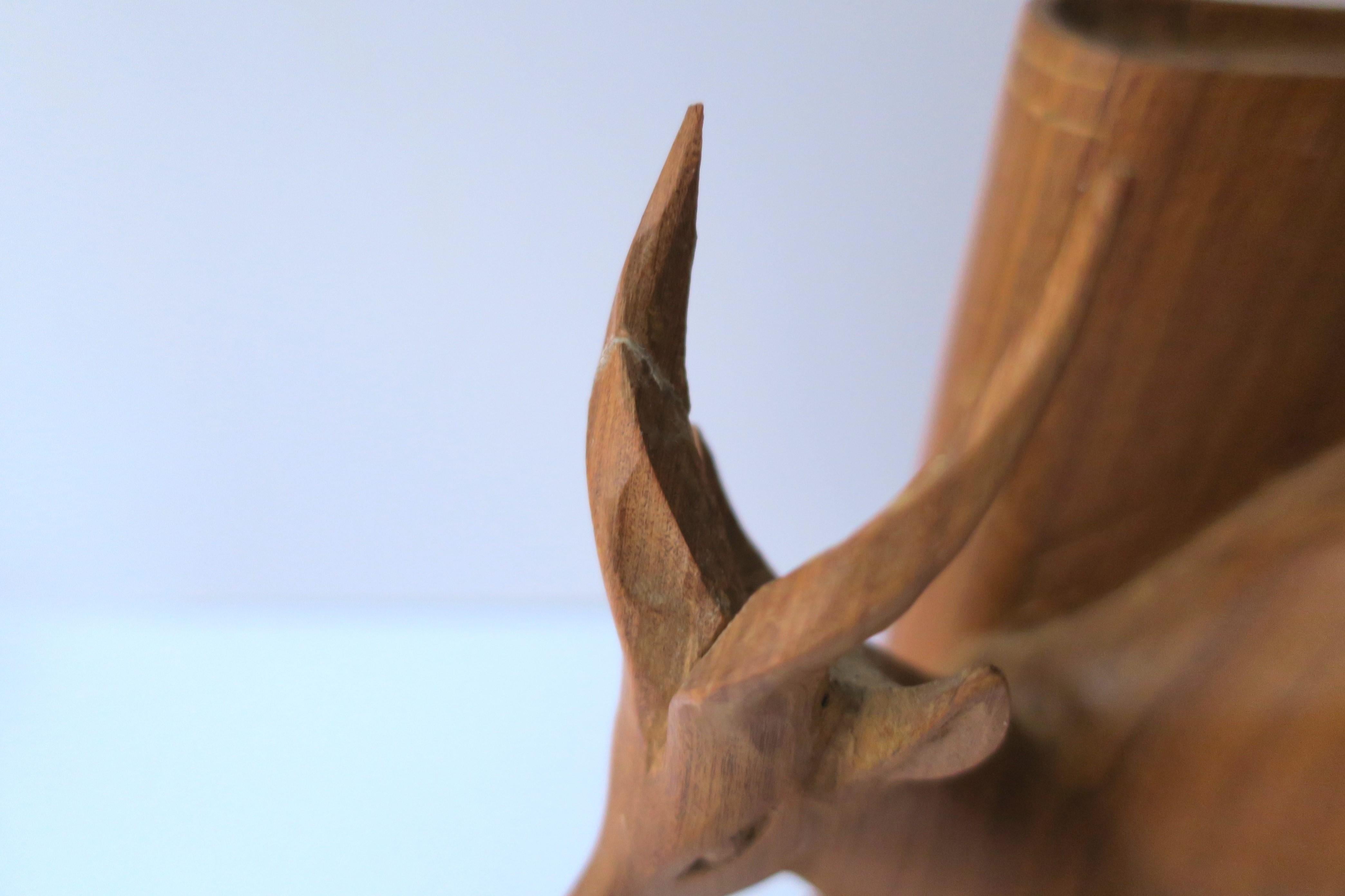 20th Century Rustic Forest Giselle Stag Buck Animal Wood Bookends from Sweden, Pair For Sale