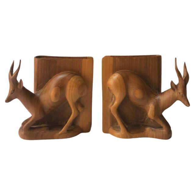 Art Deco Birdseye Maple Wood Bookends, Pair For Sale at 1stDibs