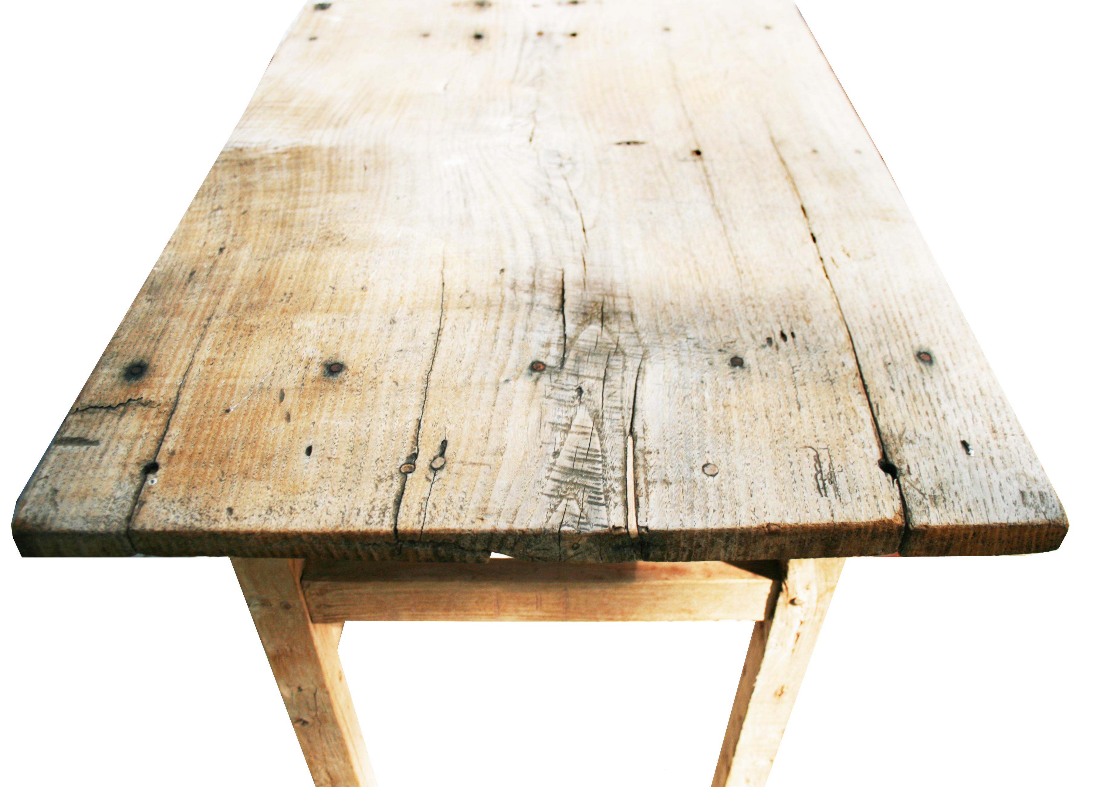 Chestnut Wood Table from Northern Spain

This rustic table is made of natural chestnut wood with the typical color of the passage of time. The top of the table is made with a single wooden board from a single tree, without joints.
The exact age of