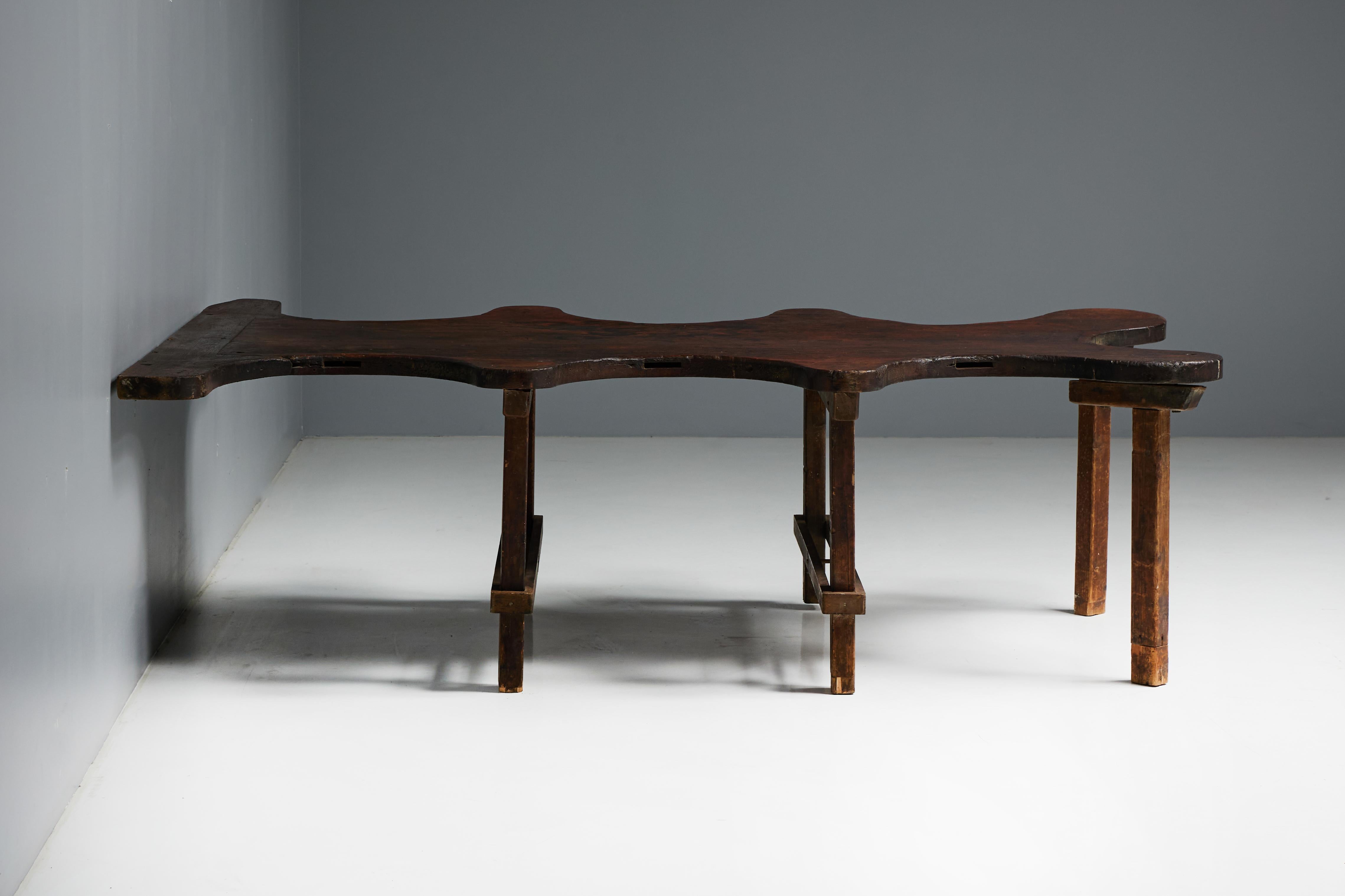 Rustic Free Form Organic Table, France, Late 19th Century For Sale 14