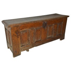 Antique Rustic French 17th Century Coffer Blanket Chest