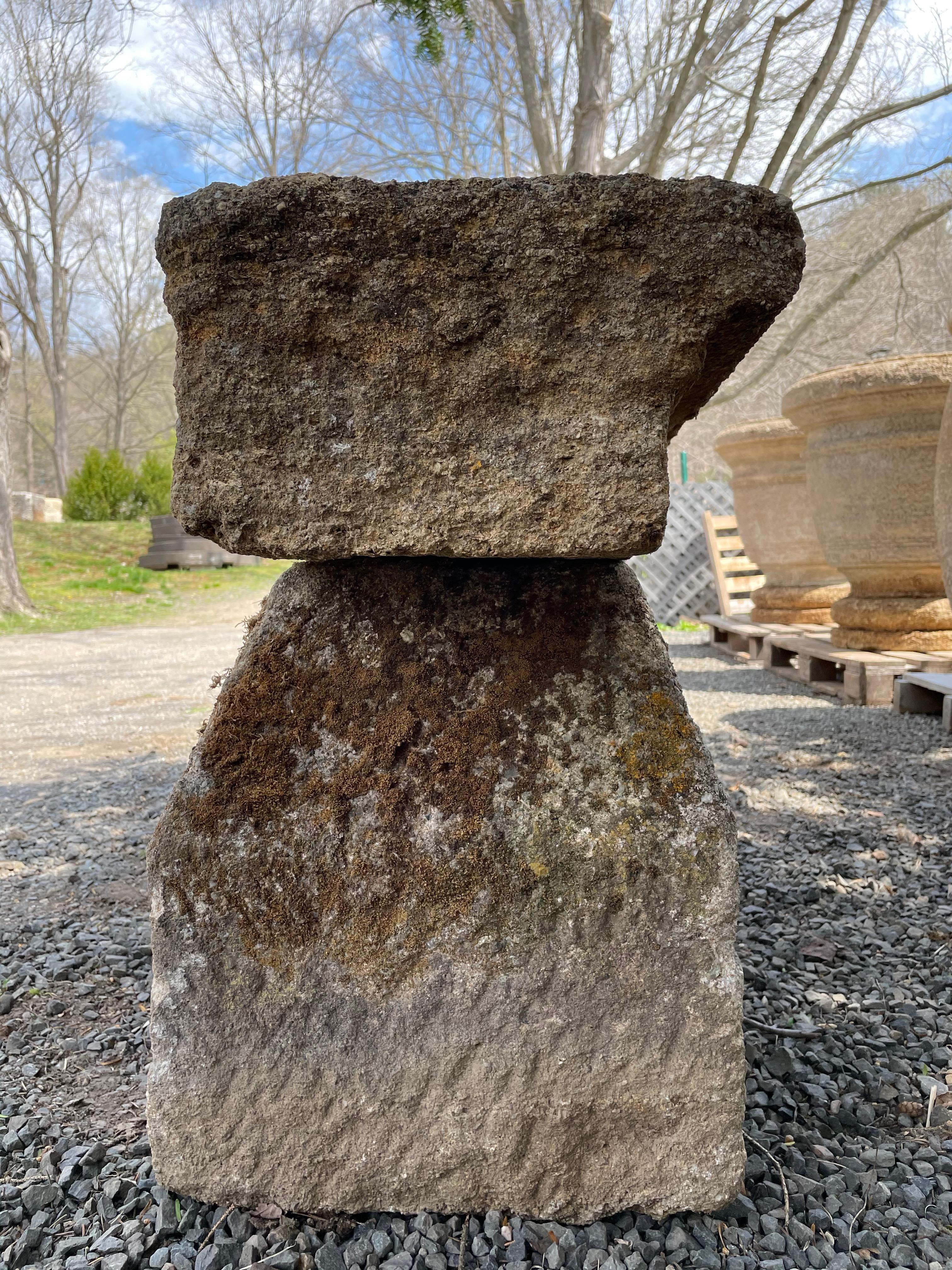 Rustic French 18th C Hand-Carved Baux Stone Bench #1 4