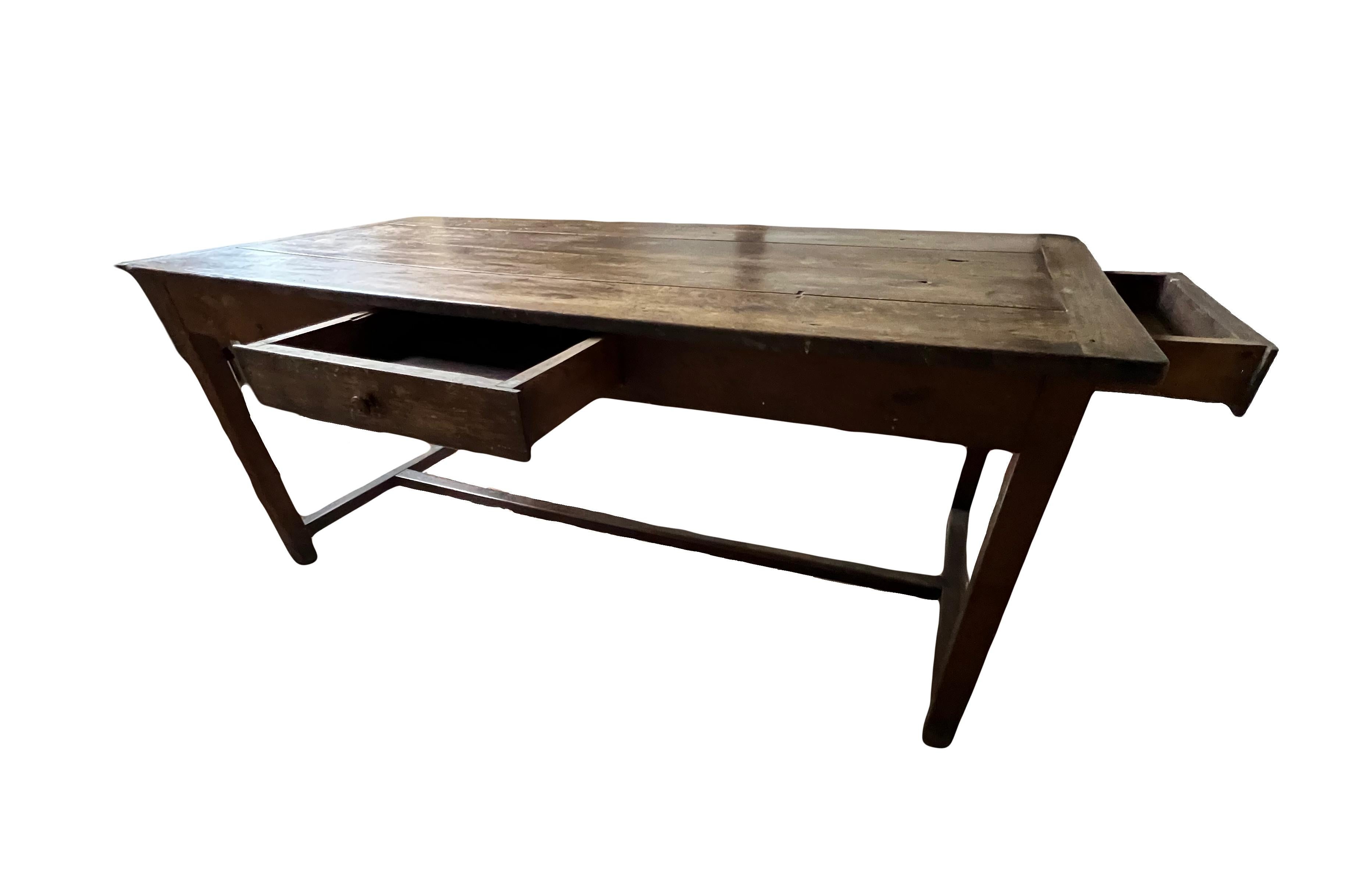 Rustic French 19th-century farmhouse table For Sale 1