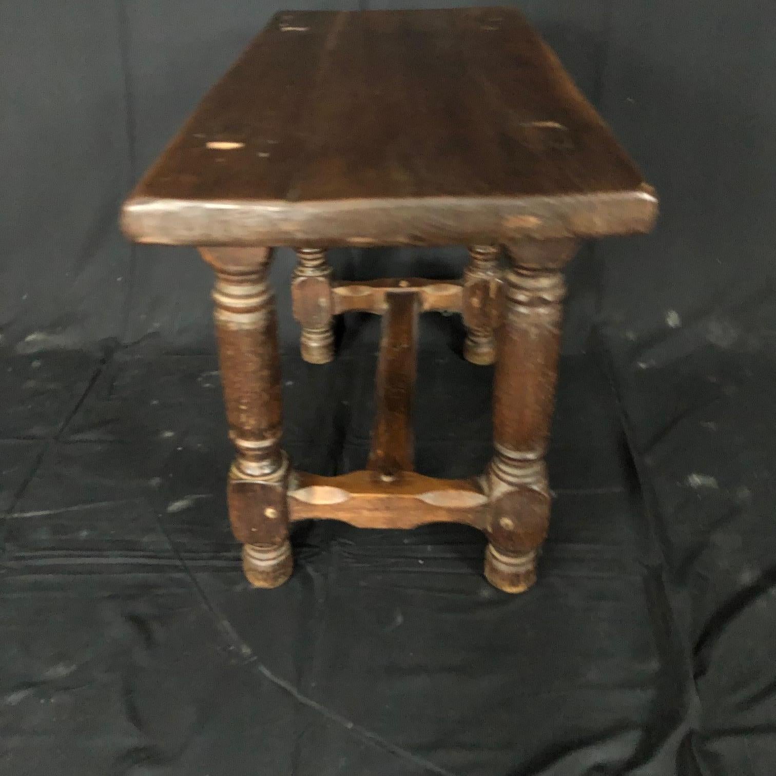 Rustic French 19th Century Oak Bench 3