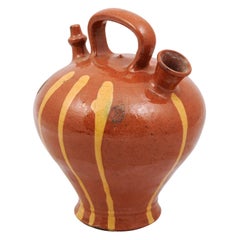 Rustic French 19th Century Pottery Jug with Russet Ground and Gold Glaze Rustic French 19th Century Pottery Jug with Russet Ground and Gold Glaze