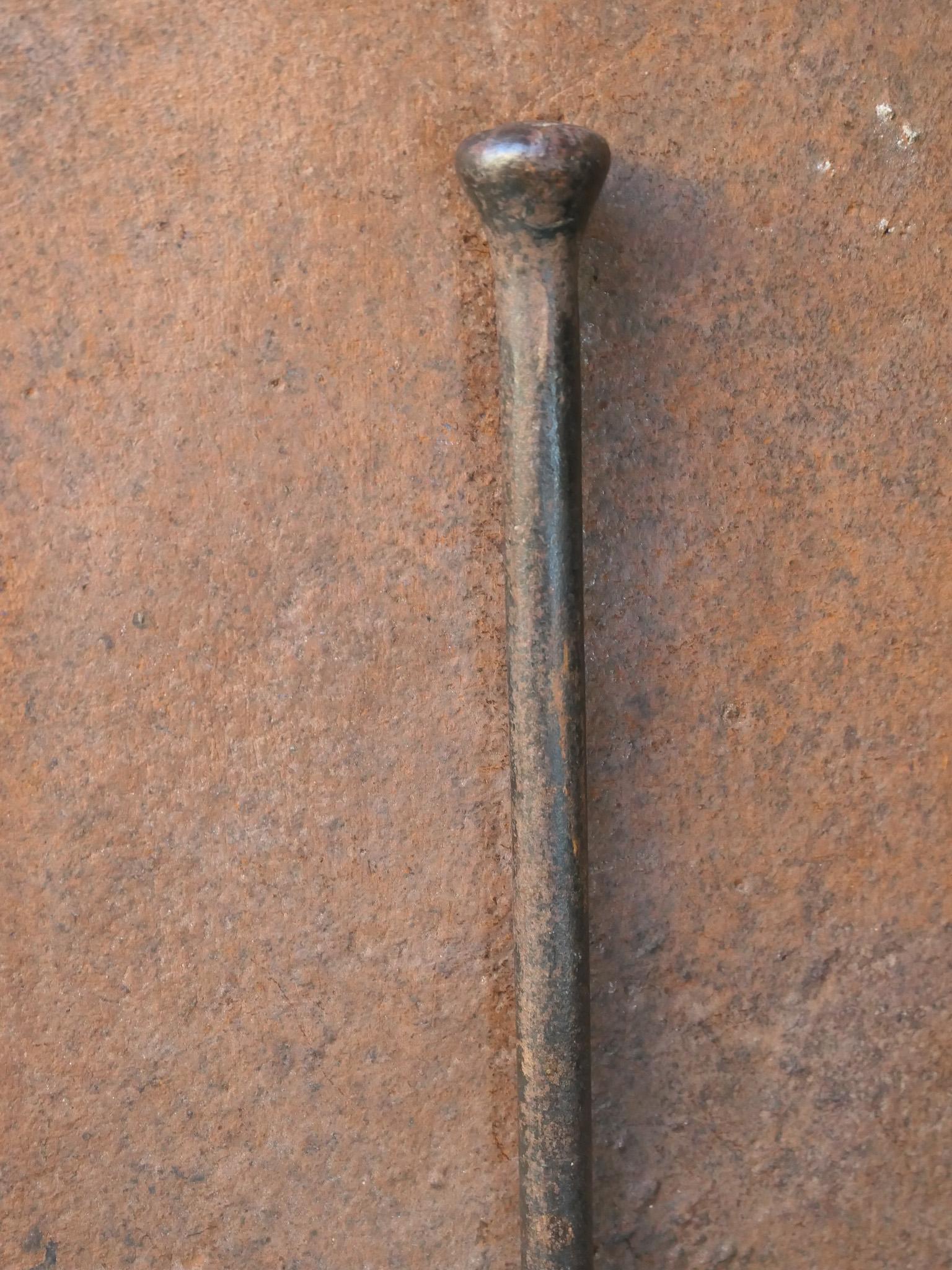 Forged Rustic French Antique Fireplace Shovel, 18th Century For Sale