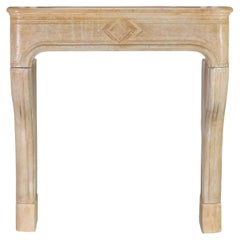 Rustic French Antique Reclaimed Extra Small Fireplace Surround In Limestone