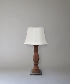 Rustic French Baluster Lamps on Belgian Blue Stone Base, France