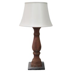 Rustic French Baluster Lamps on Belgian Blue Stone Base, France