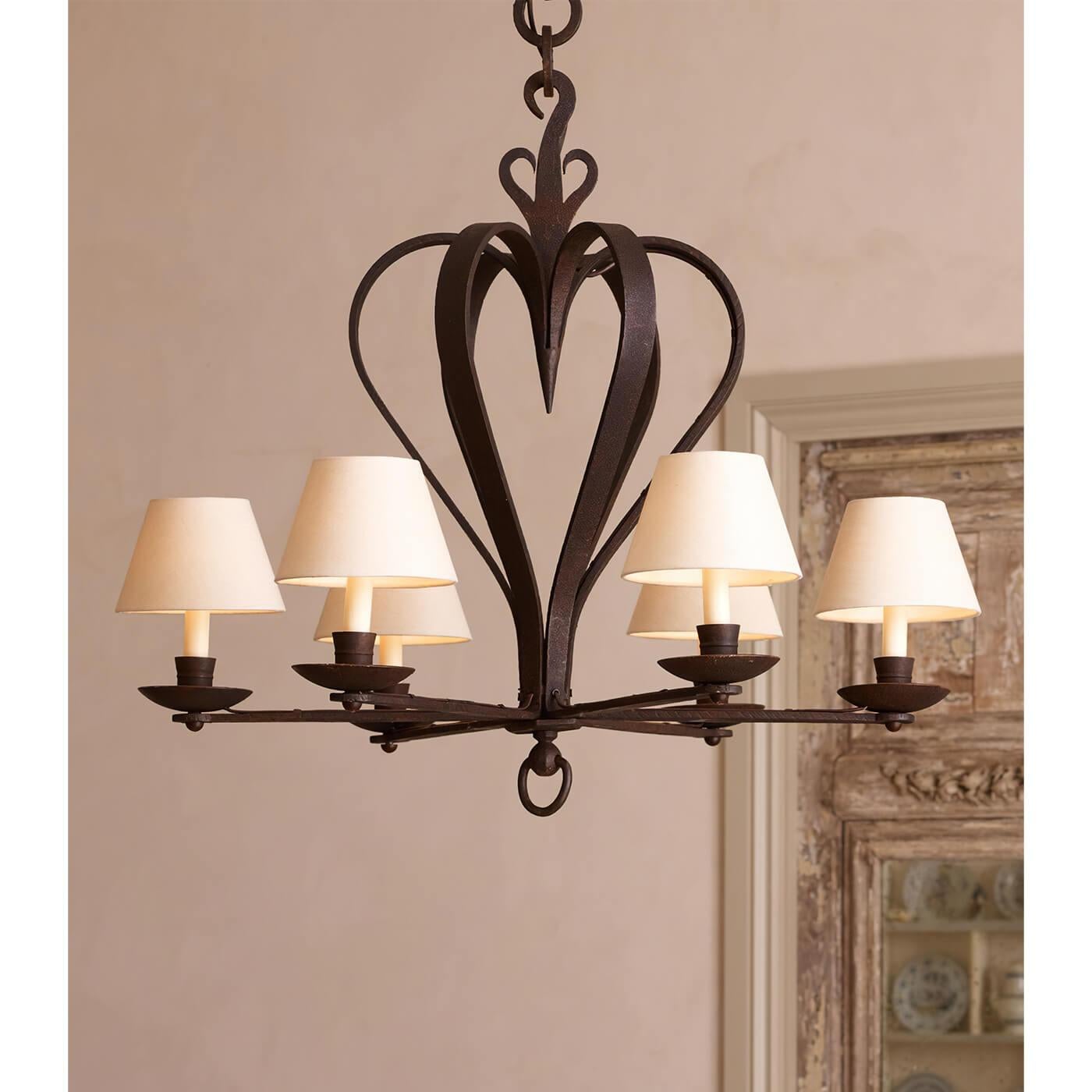 English Rustic French Bastille Chandelier For Sale