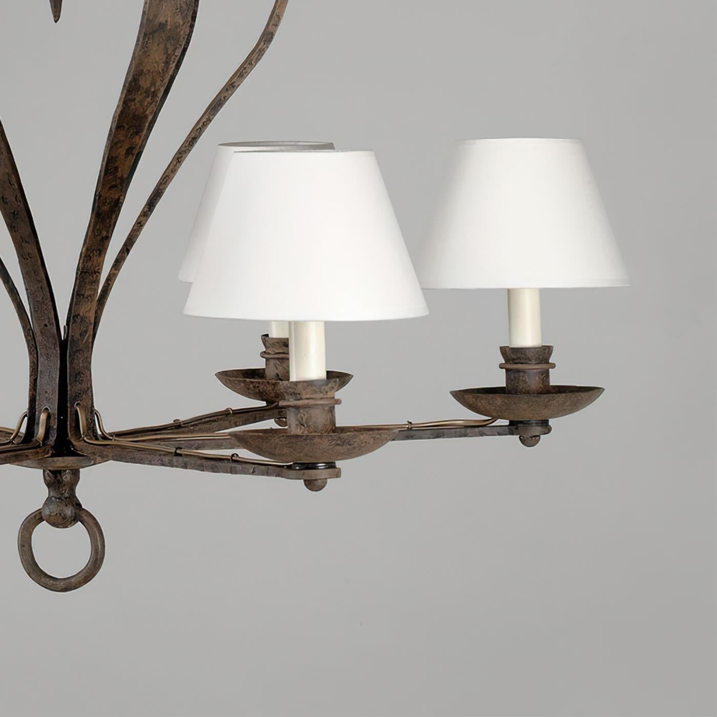 Contemporary Rustic French Bastille Chandelier For Sale