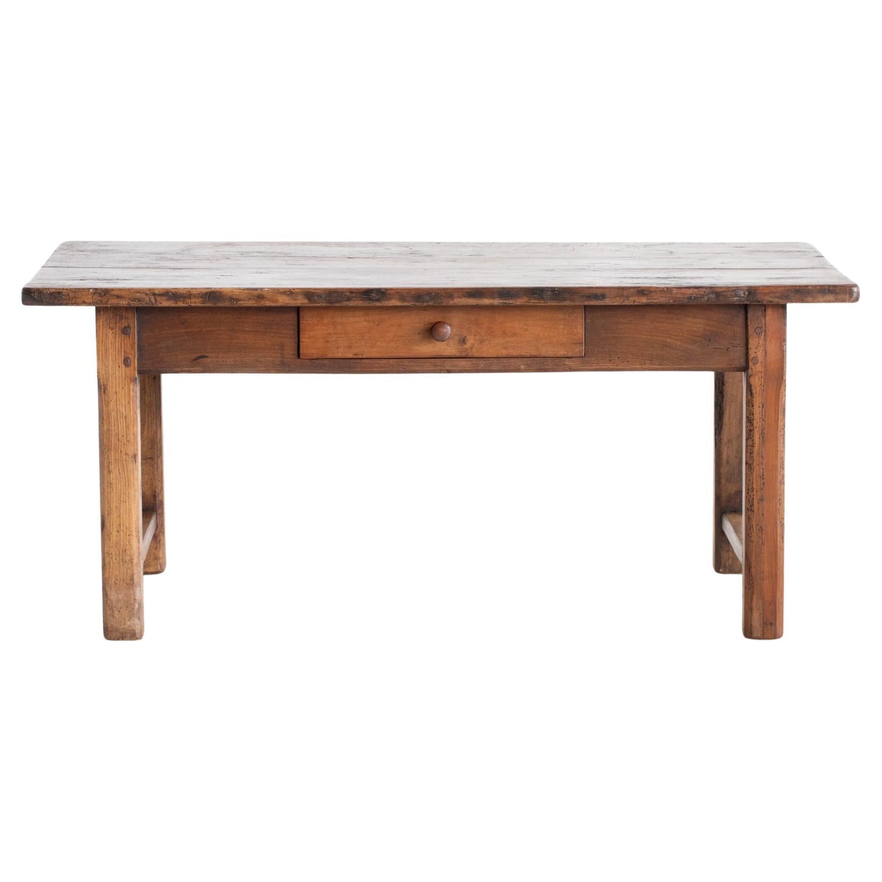 Rustic French Beech Farmhouse Coffee Table For Sale