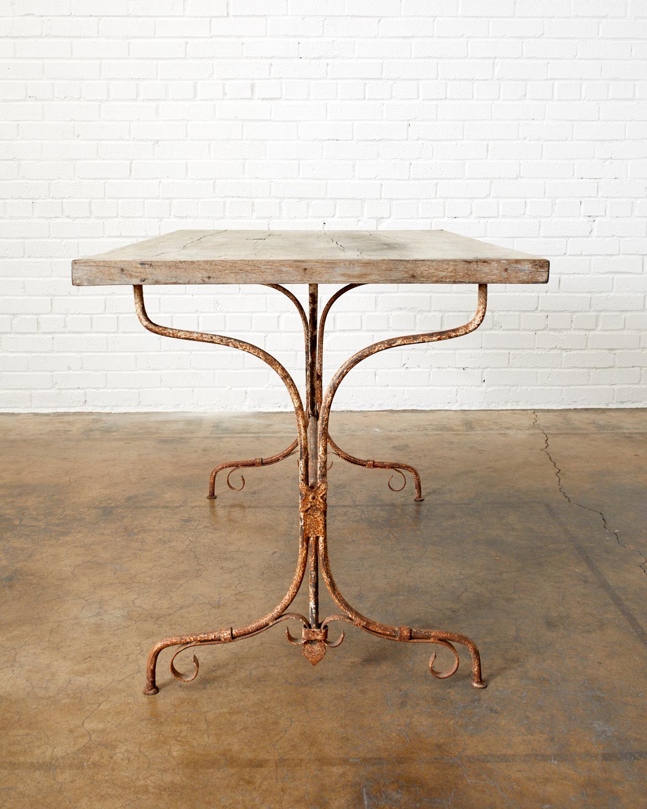 19th Century Rustic French Bistro Style Dining Table or Console