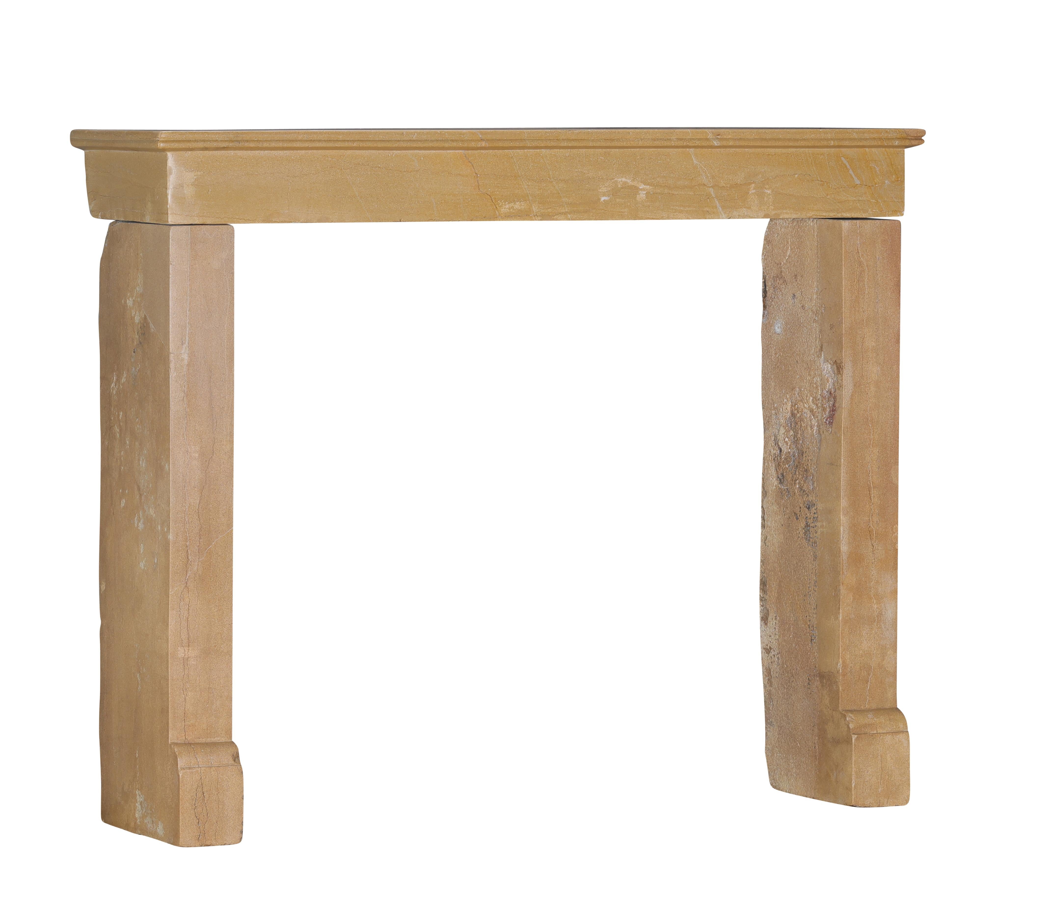 Rustic French Burgundy Limestone Fireplace Mantel – Timeless Natural Elegance For Sale 4