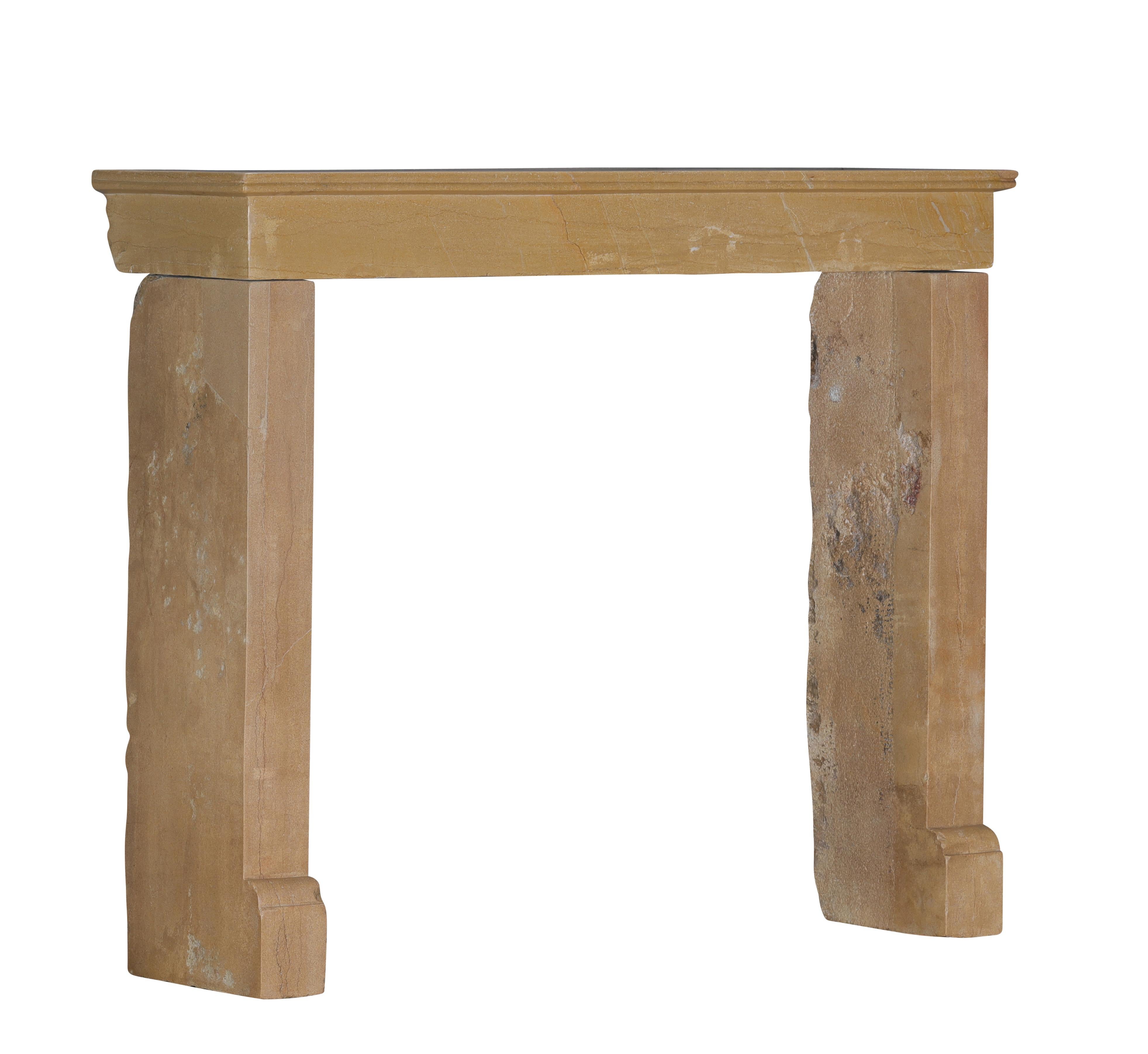 Rustic French Burgundy Limestone Fireplace Mantel – Timeless Natural Elegance For Sale 5
