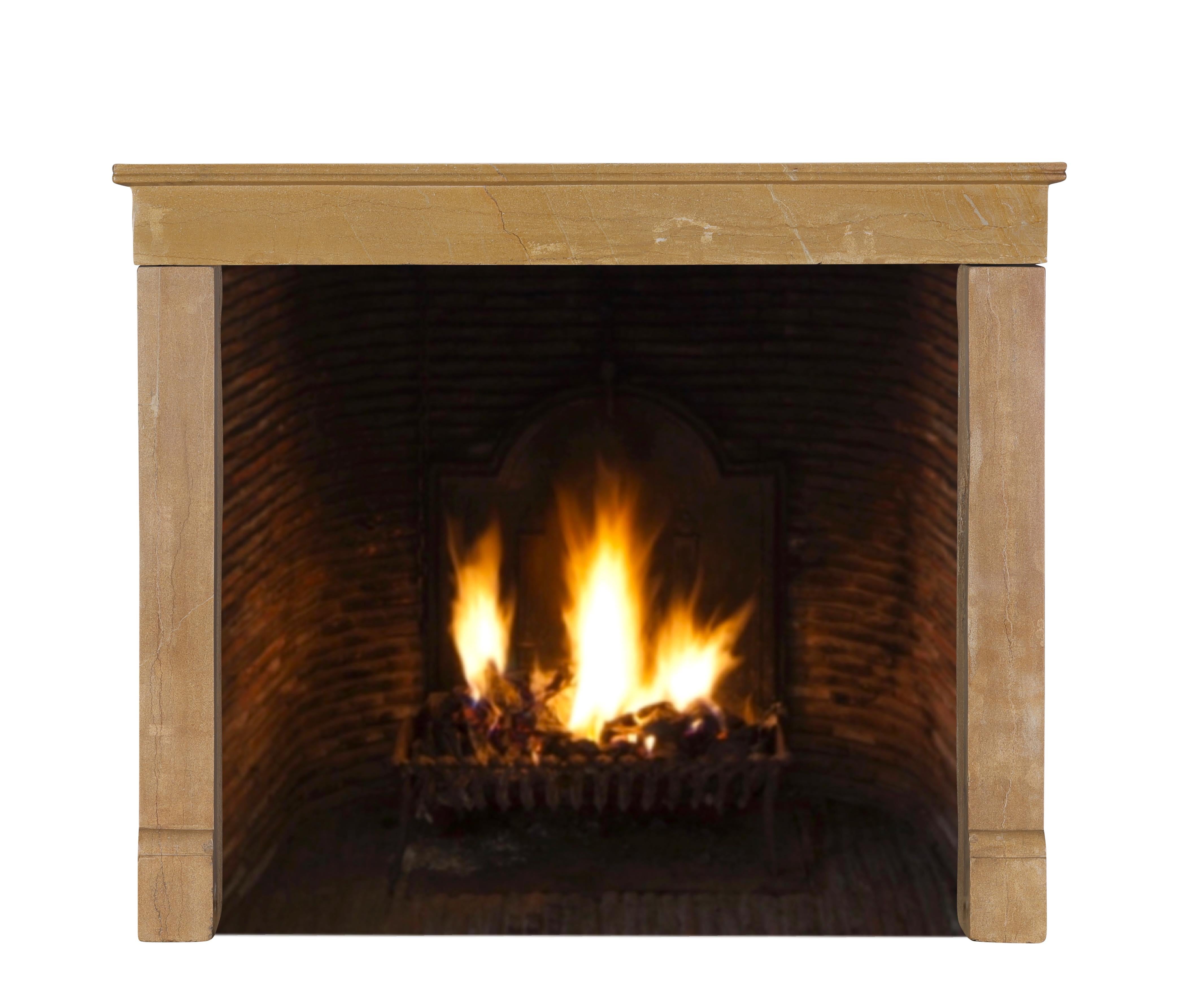 Rustic French Burgundy Limestone Fireplace Mantel – Timeless Natural Elegance For Sale 8