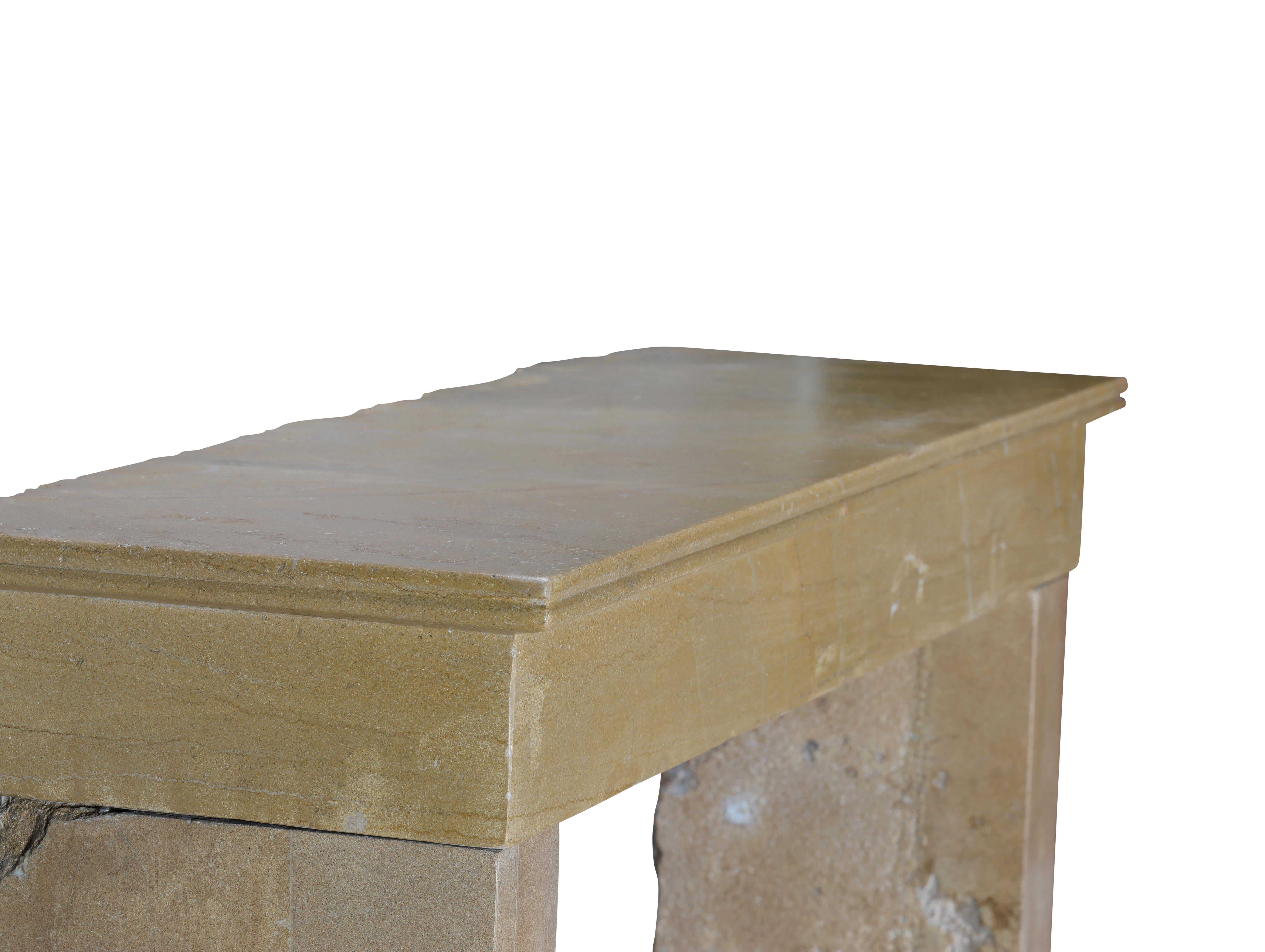 Rustic French Burgundy Limestone Fireplace Mantel – Timeless Natural Elegance For Sale 9