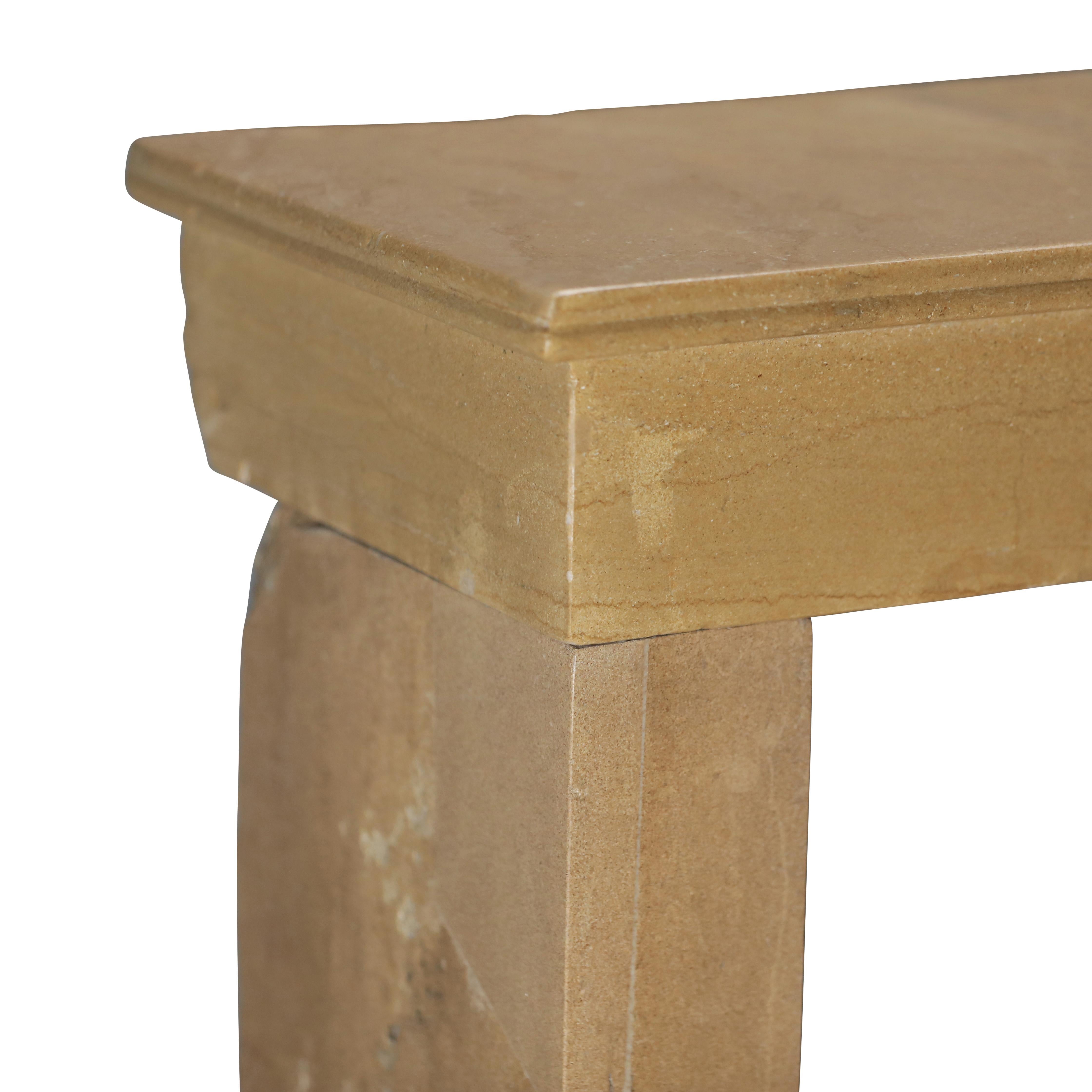 Rustic French Burgundy Limestone Fireplace Mantel – Timeless Natural Elegance For Sale 11