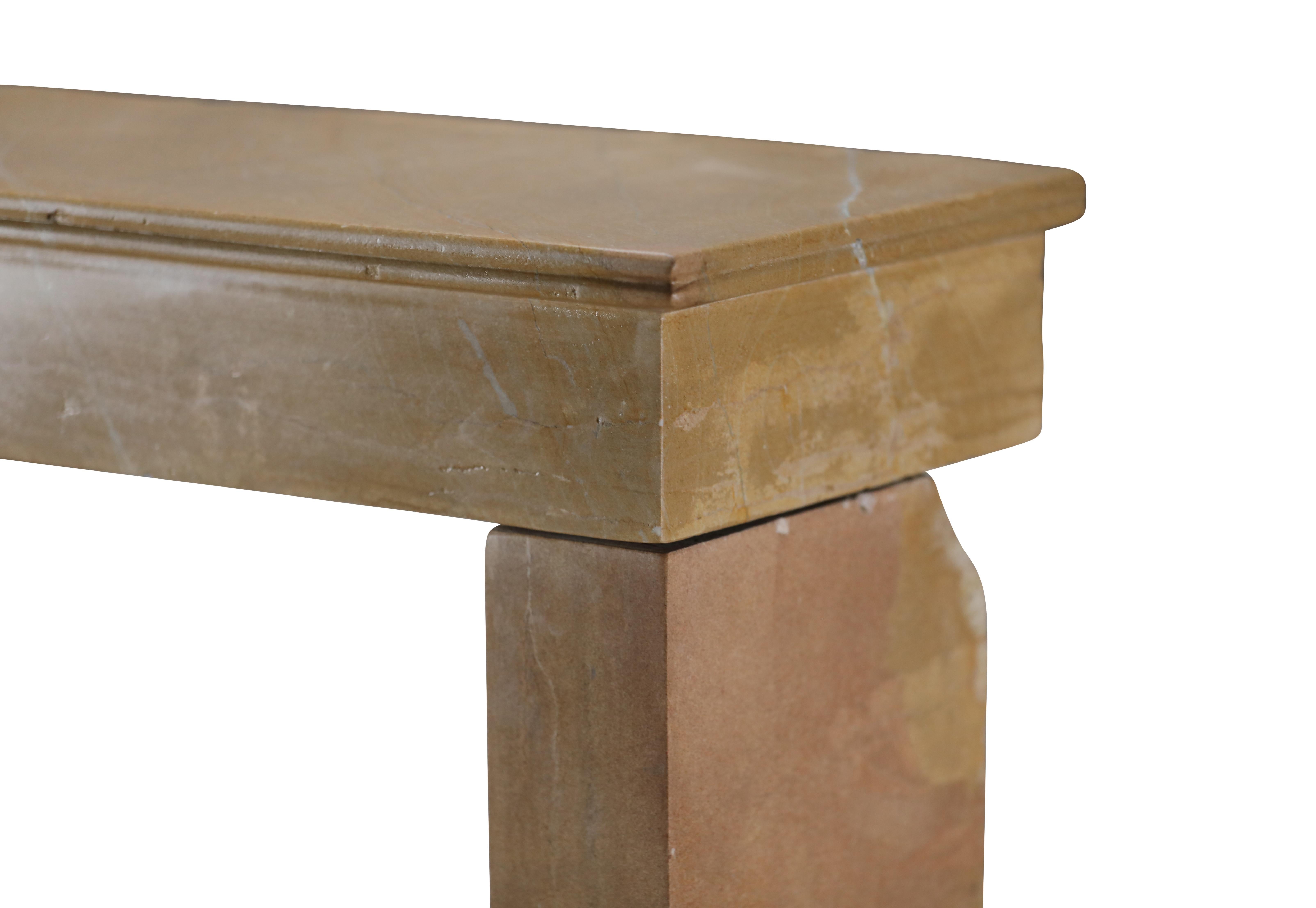 Rustic French Burgundy Limestone Fireplace Mantel – Timeless Natural Elegance For Sale 12