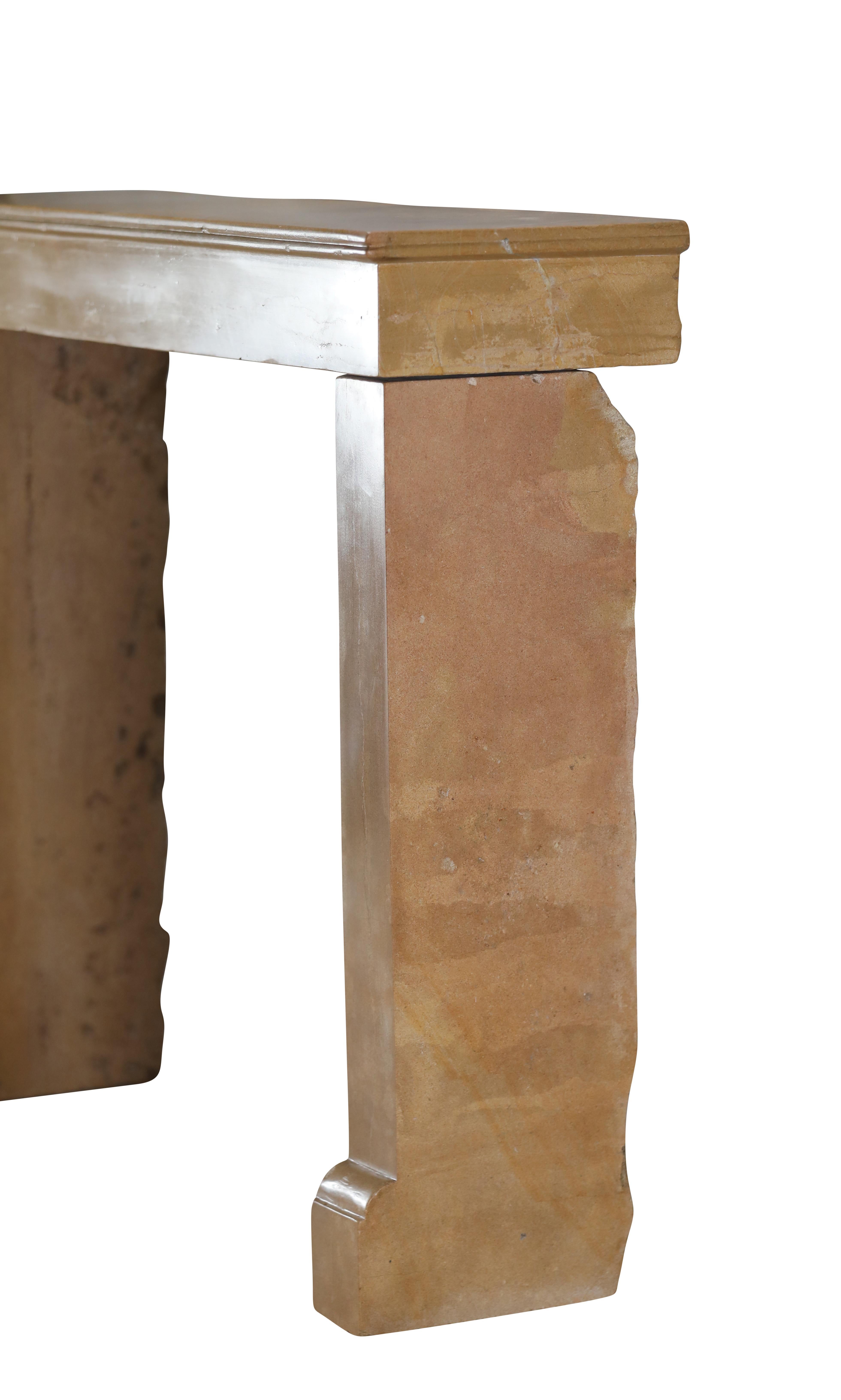 Rustic French Burgundy Limestone Fireplace Mantel – Timeless Natural Elegance For Sale 13
