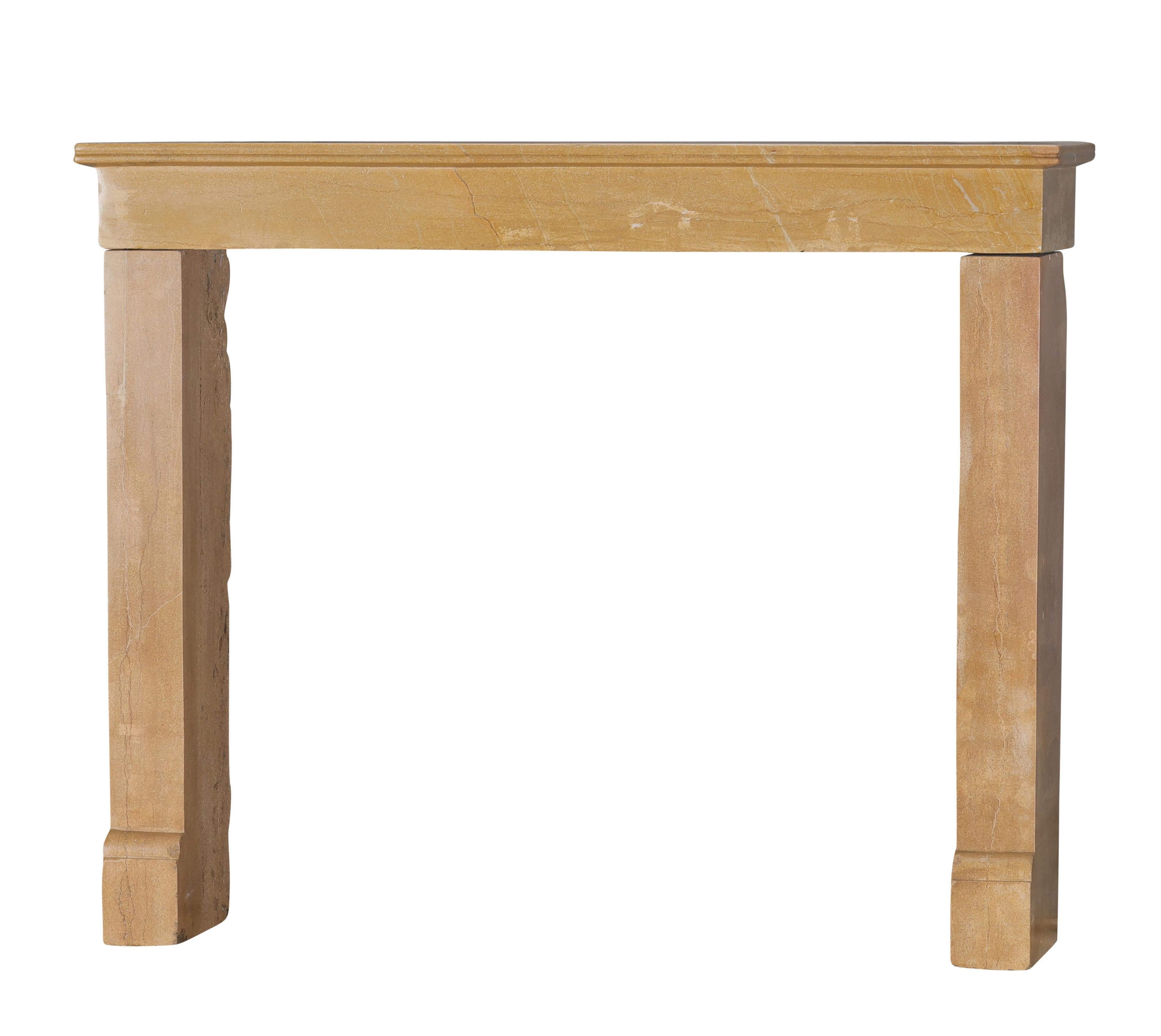 19th Century Rustic French Burgundy Limestone Fireplace Mantel – Timeless Natural Elegance For Sale