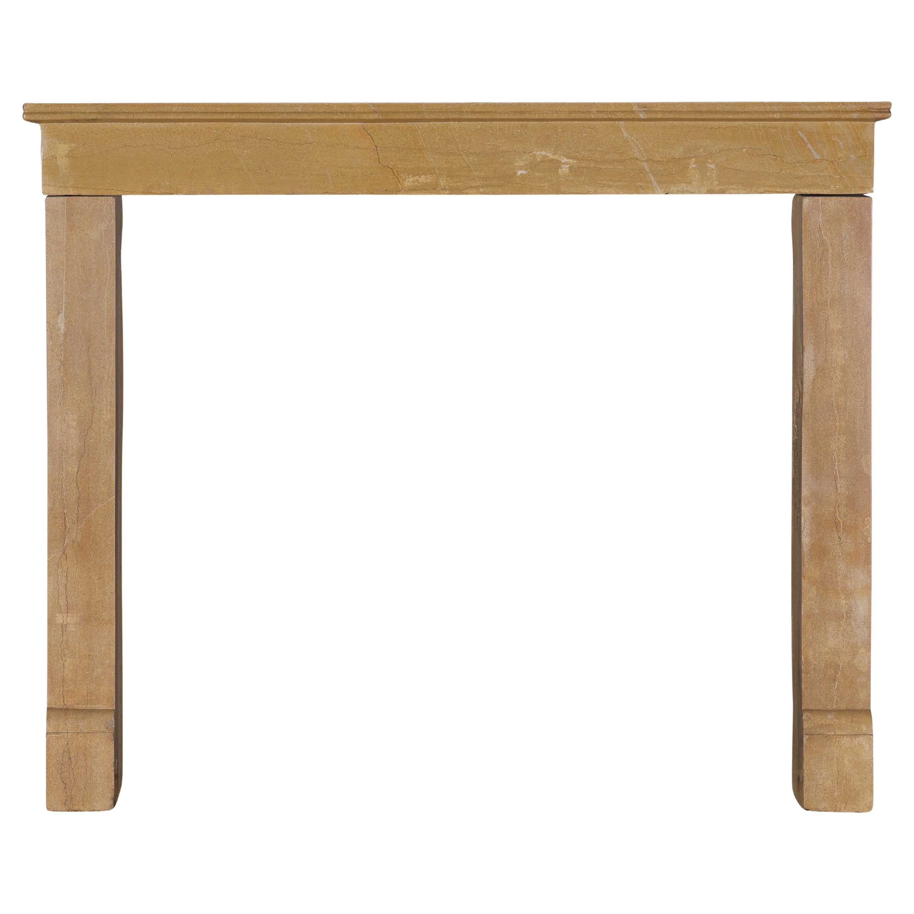 Rustic French Burgundy Limestone Fireplace Mantel – Timeless Natural Elegance For Sale