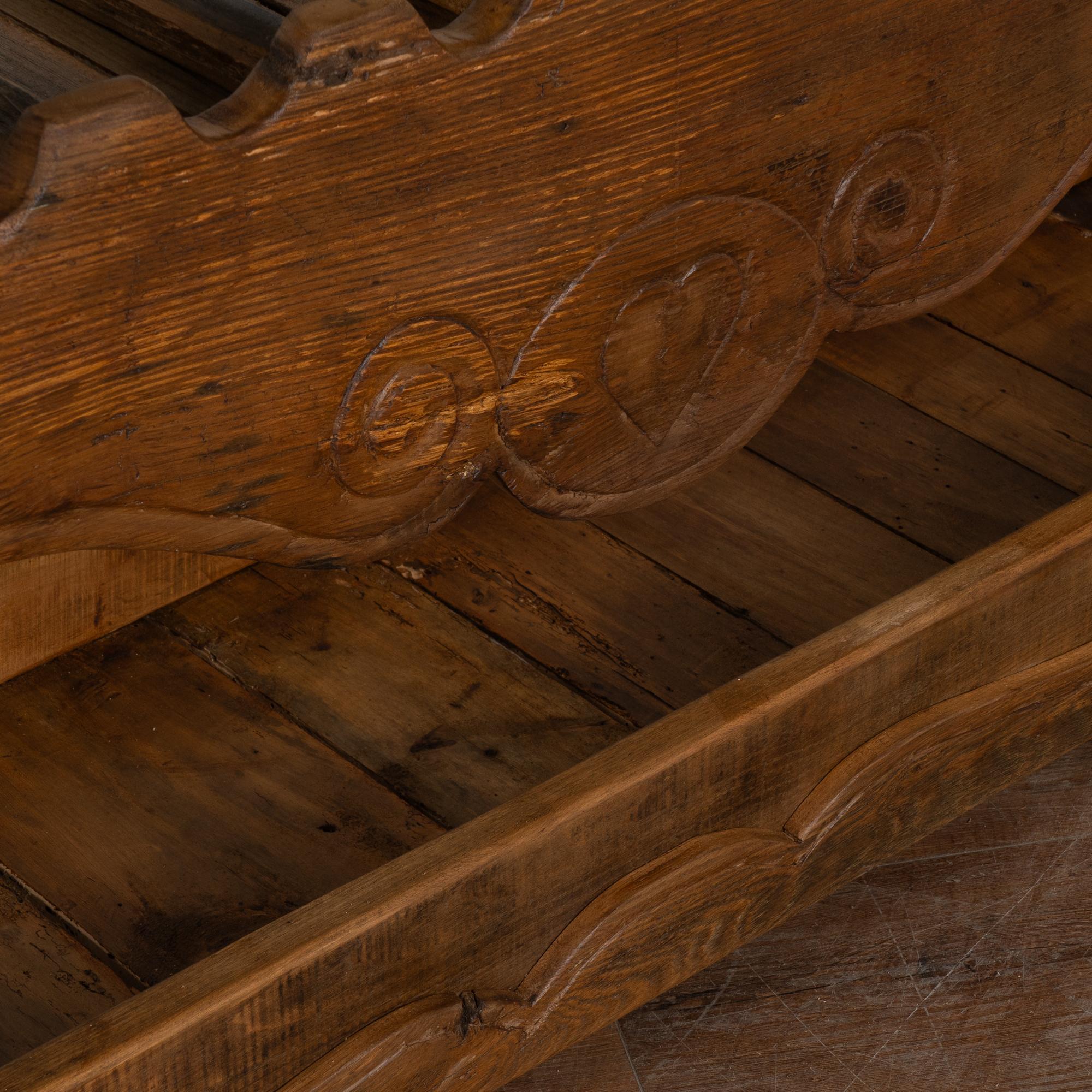 Rustic French Carpenter's Workbench Console Table with Wine Rack, circa 1890 2