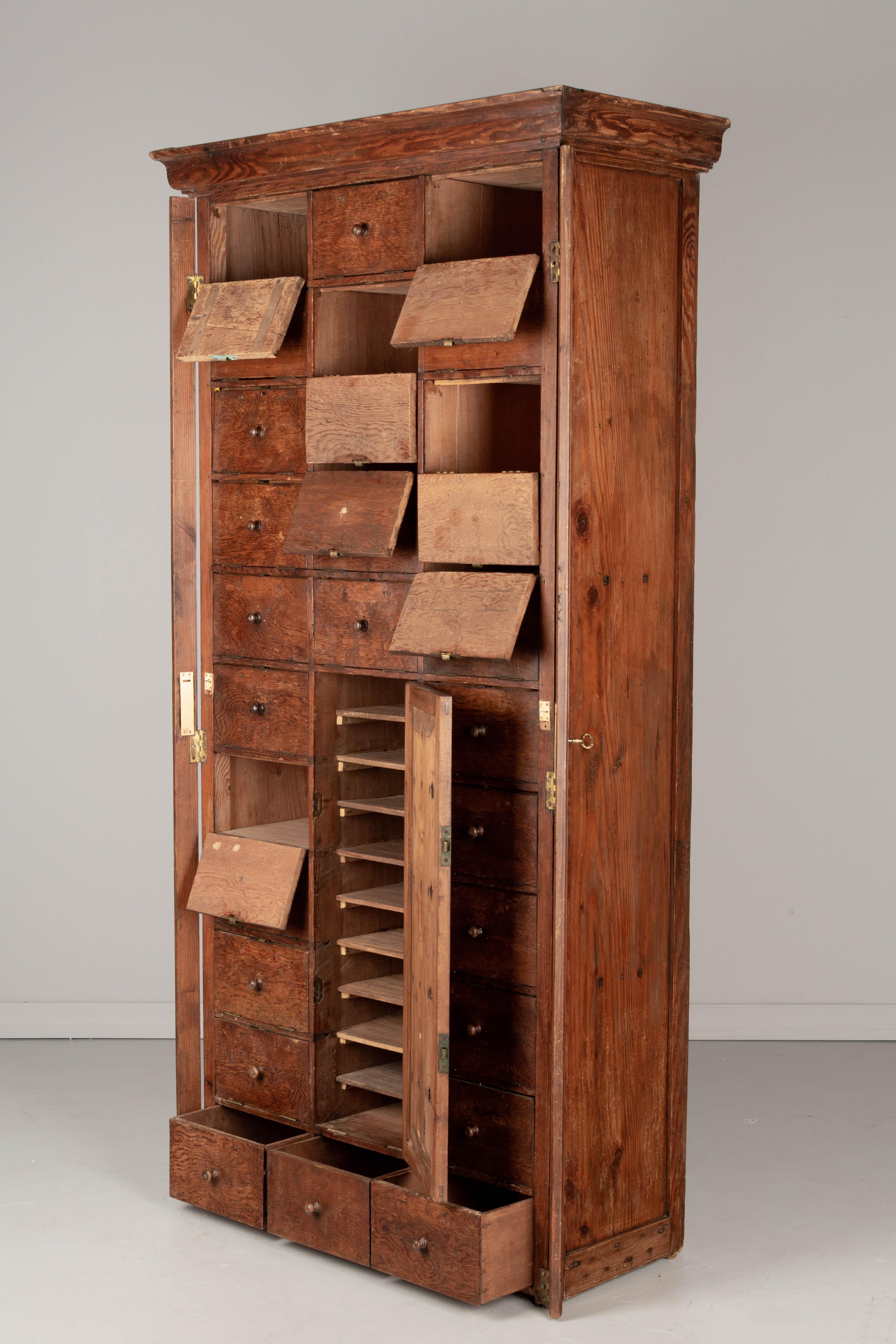 20th Century Rustic French Cartonnier, or Cabinet with Compartments For Sale