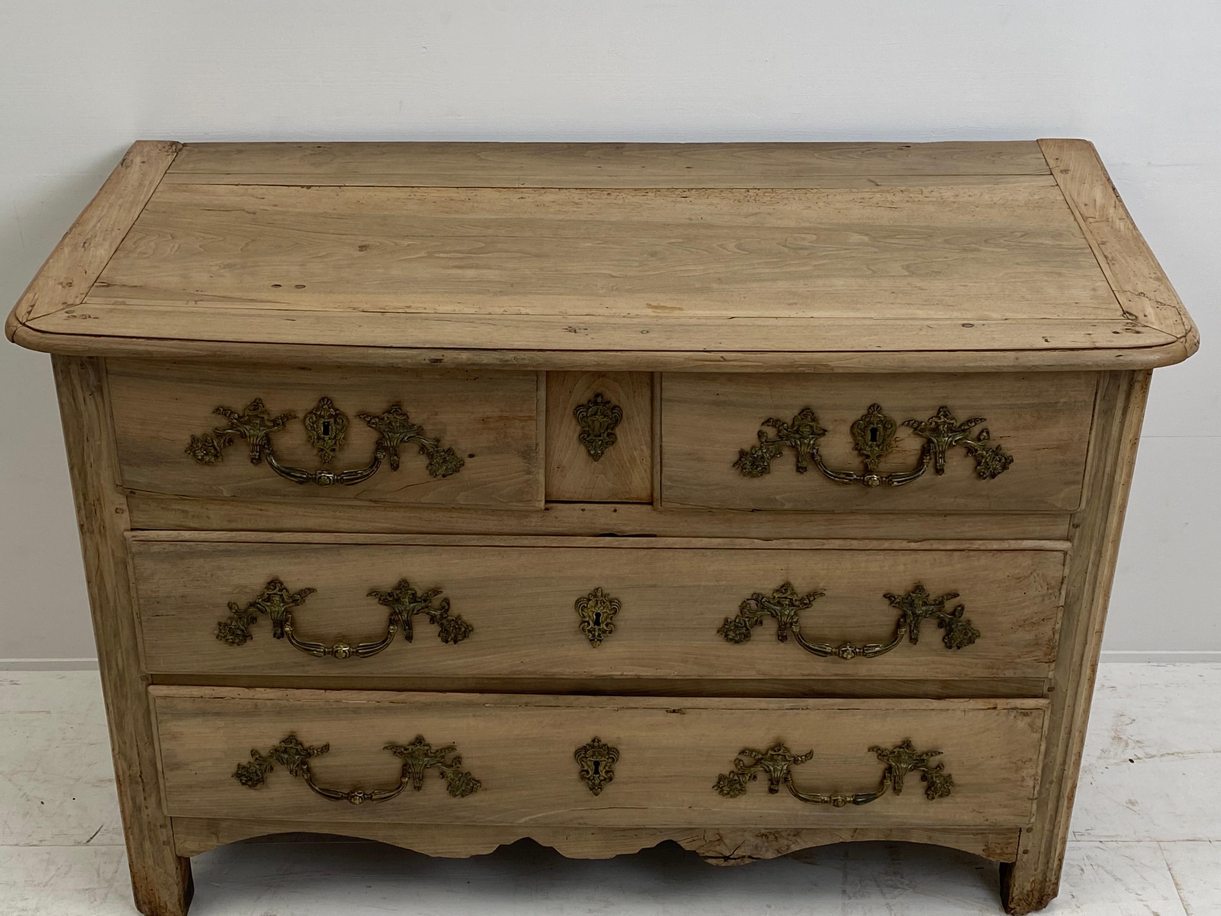 Rustic French Commode in Bleached Walnut For Sale 6