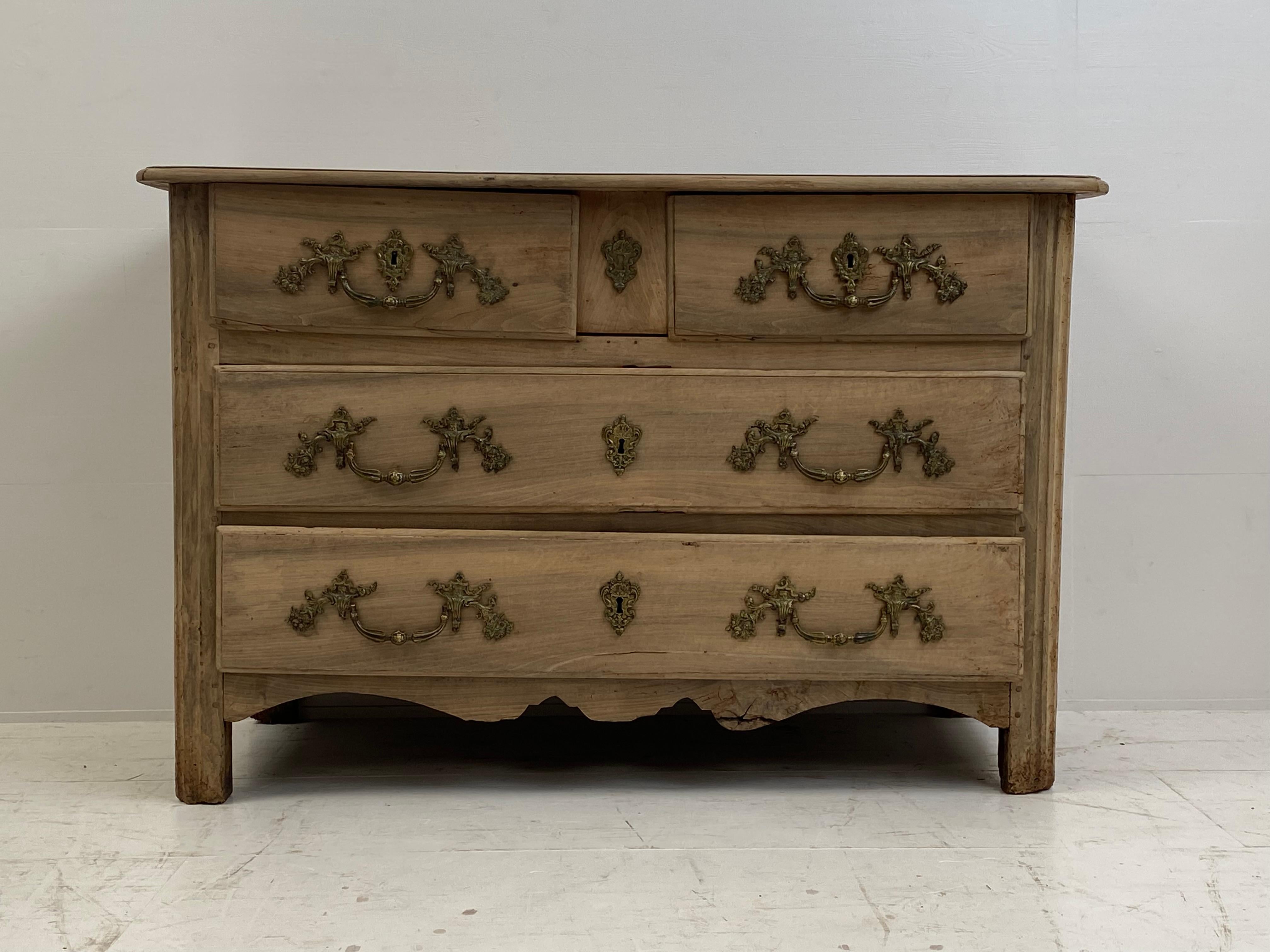 Rustic French Commode in Bleached Walnut For Sale 8